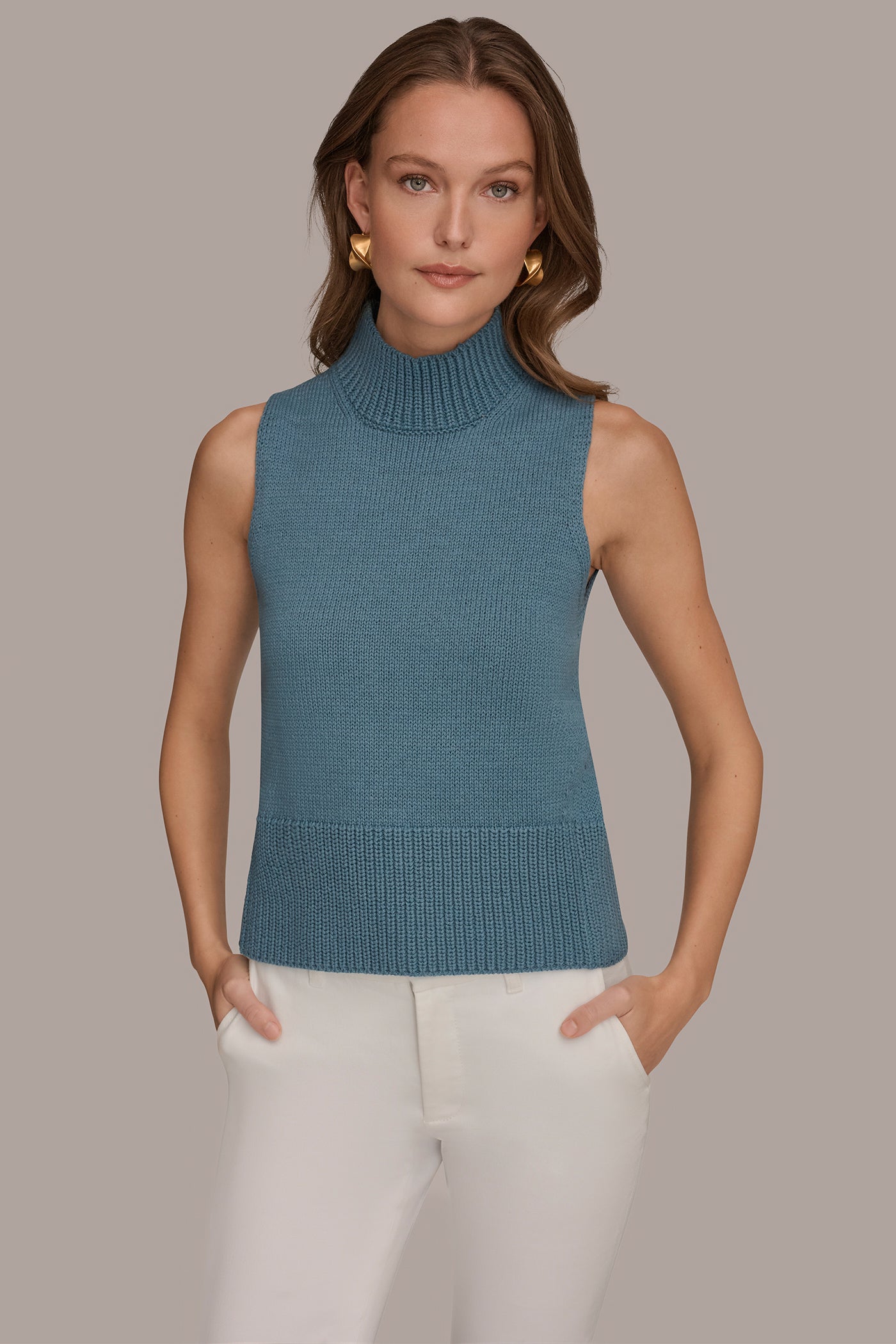 SLEEVELESS A-LINE SWEATER | View 1 | Donna Karan Weekend
