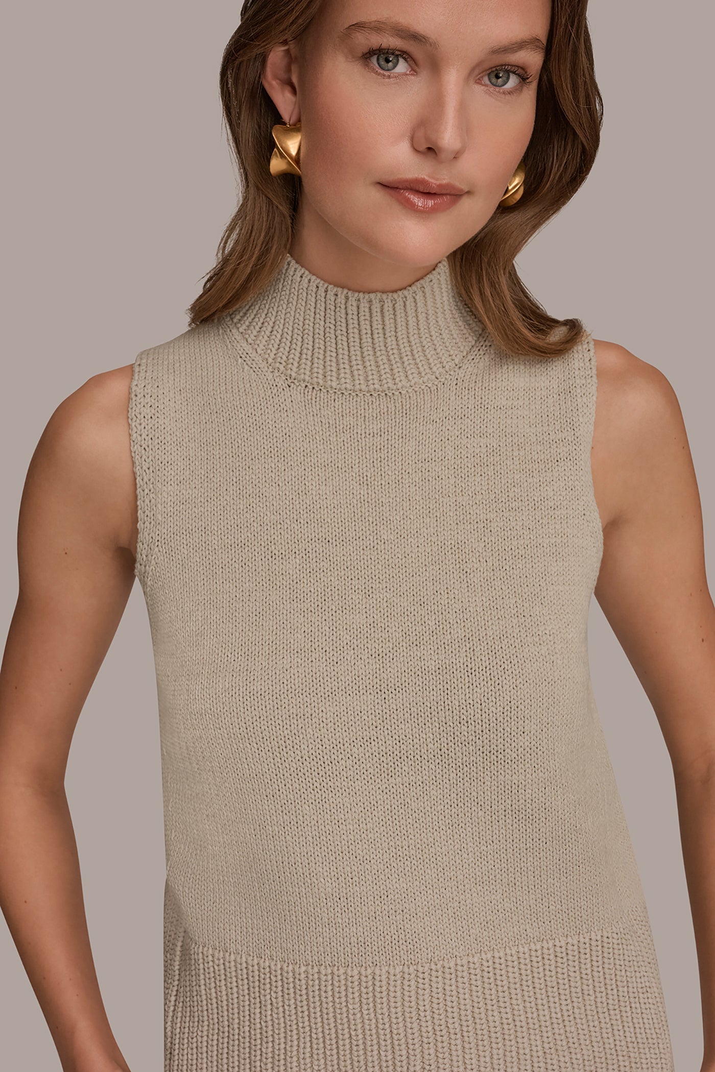 SLEEVELESS A-LINE SWEATER VIEW 4 | Donna Karan Weekend