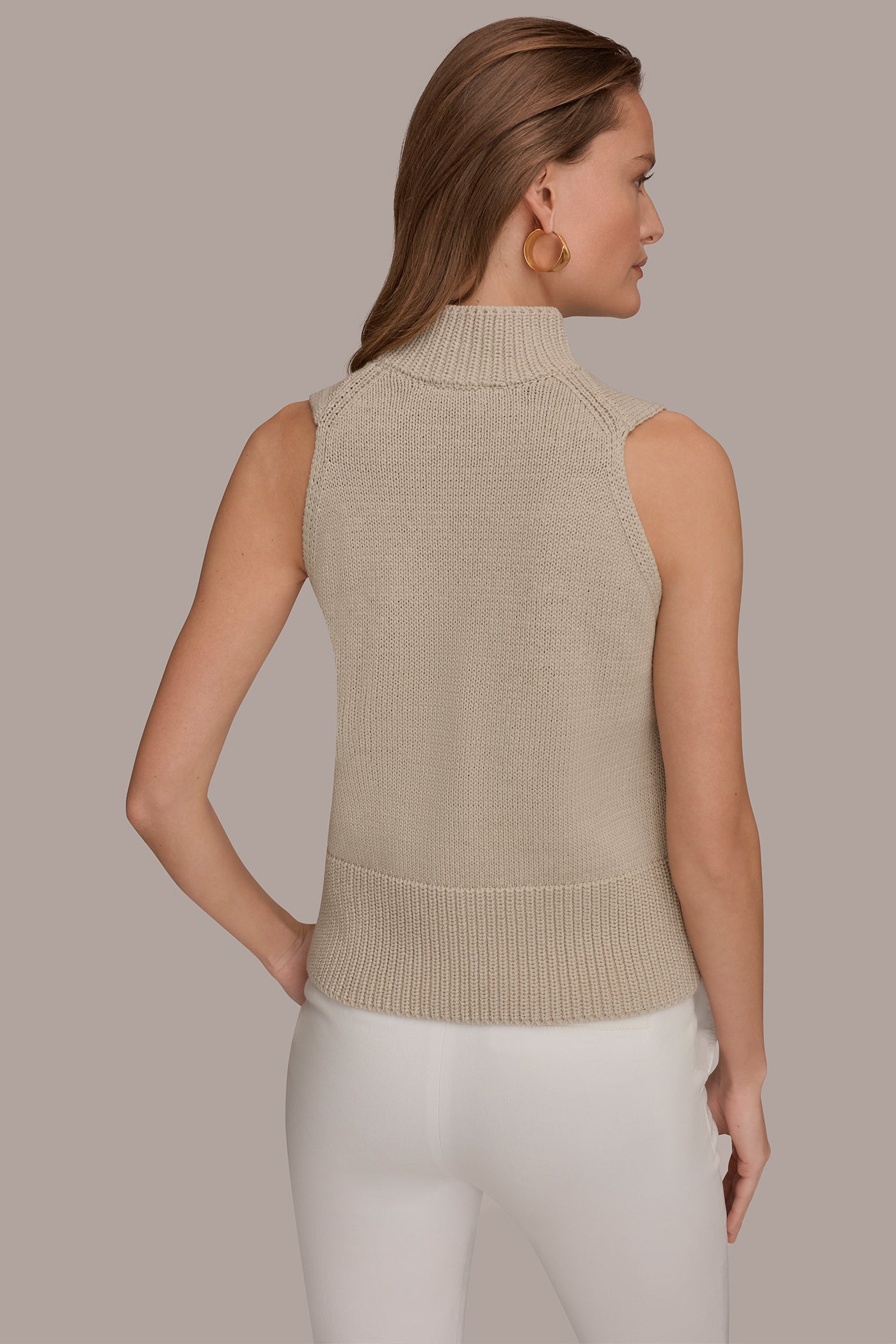 SLEEVELESS A-LINE SWEATER | View 2 | Donna Karan Weekend