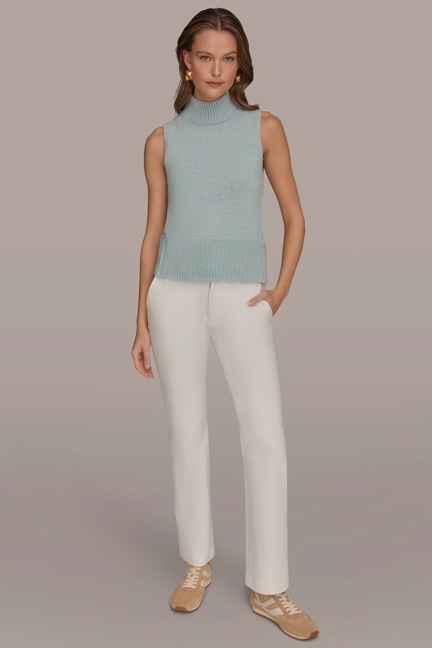 SLEEVELESS A-LINE SWEATER VIEW 6 | Donna Karan Weekend Tops