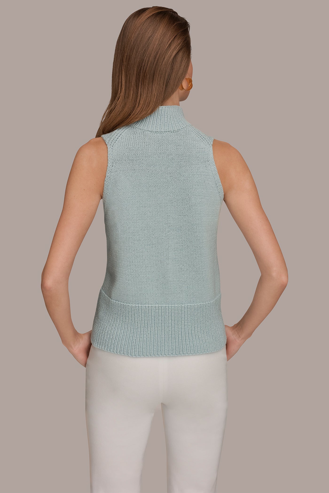 SLEEVELESS A-LINE SWEATER | View 2 | Donna Karan Weekend Tops