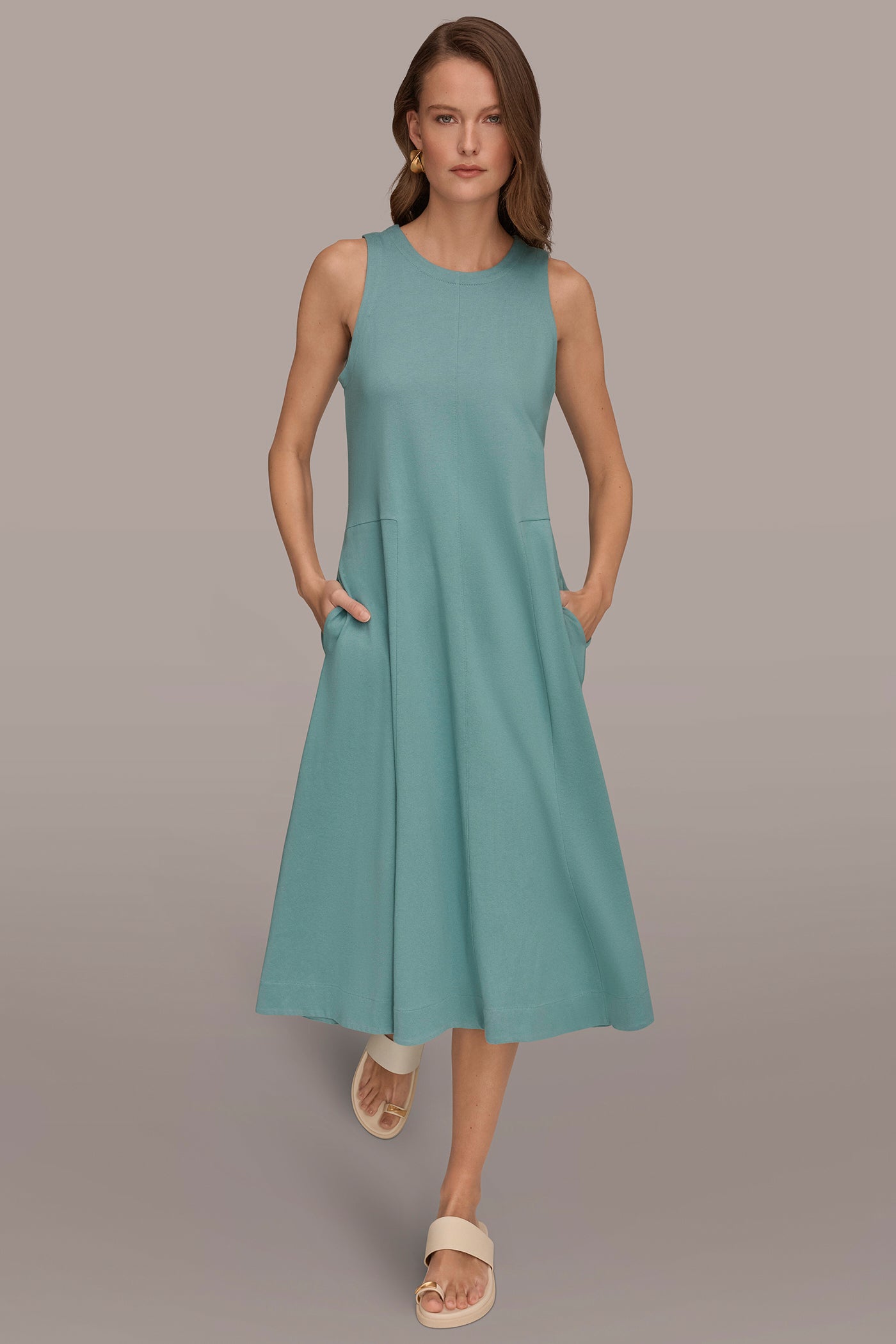 Sleeveless Midi Trapeze Dress | Donna Karan Sleeveless Midi Trapeze Dress | Donna Karan