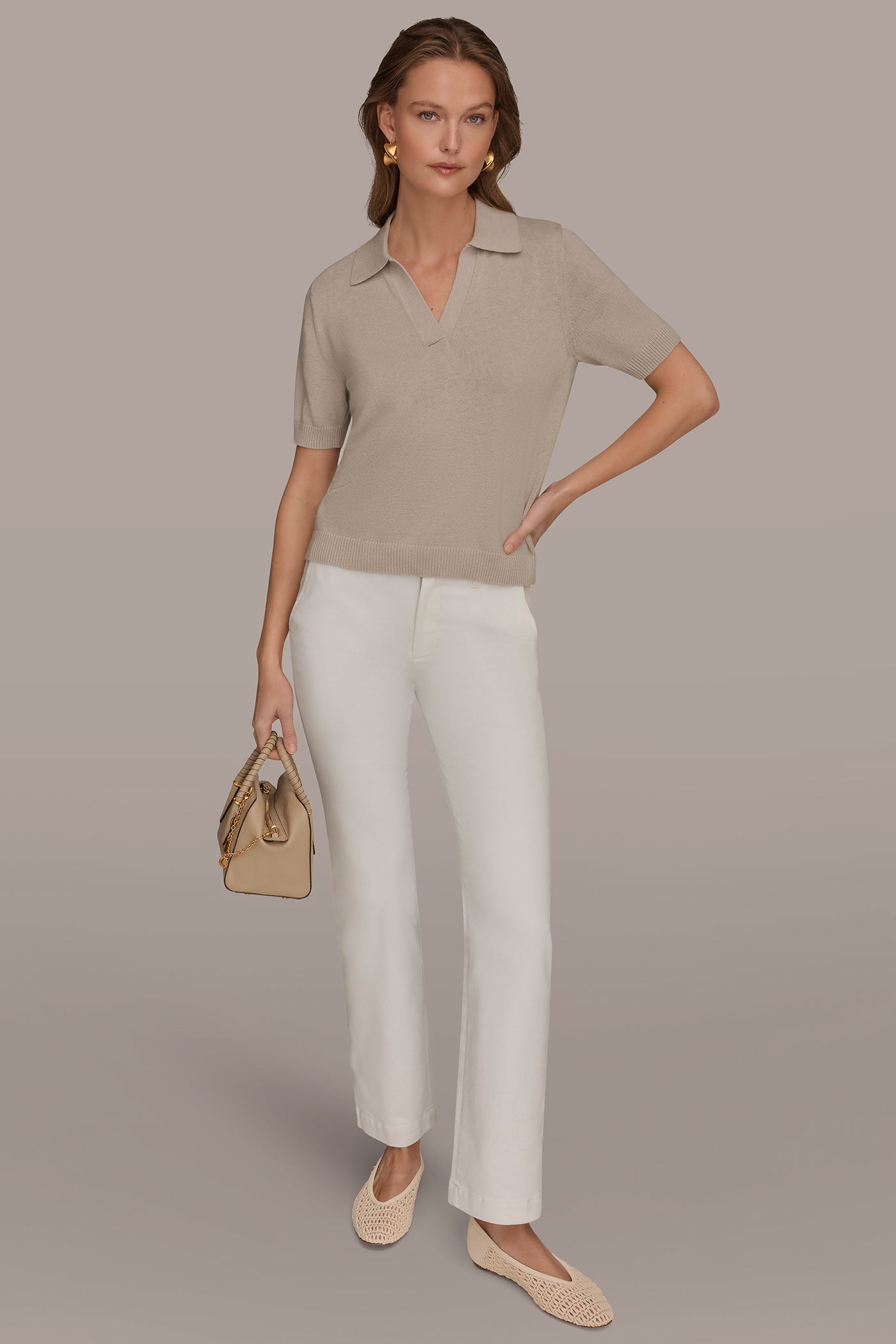 COTTON AND CASHMERE POLO SWEATER VIEW 6 | New Arrivals