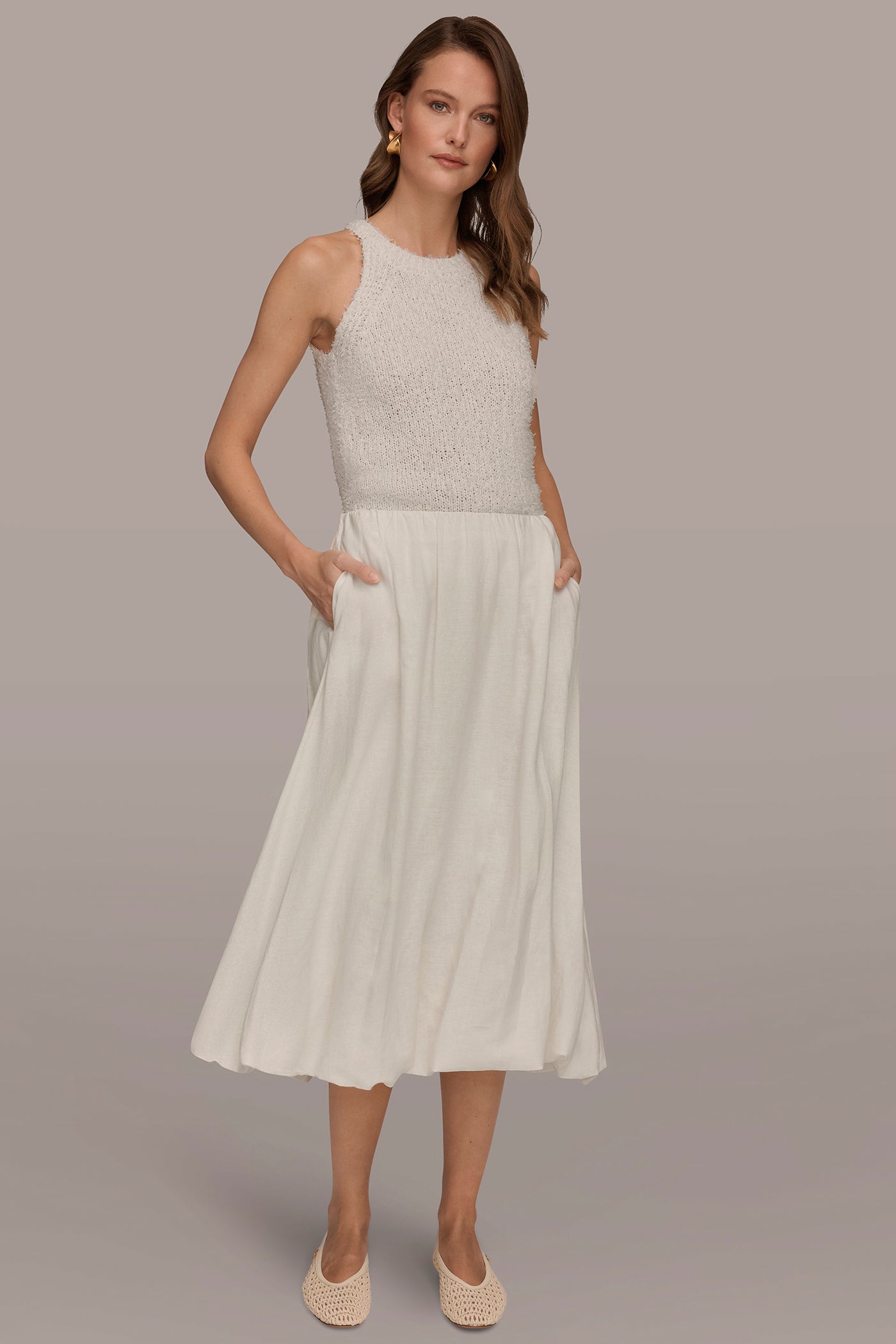 LINEN-BLEND BUBBLE SKIRT VIEW 4