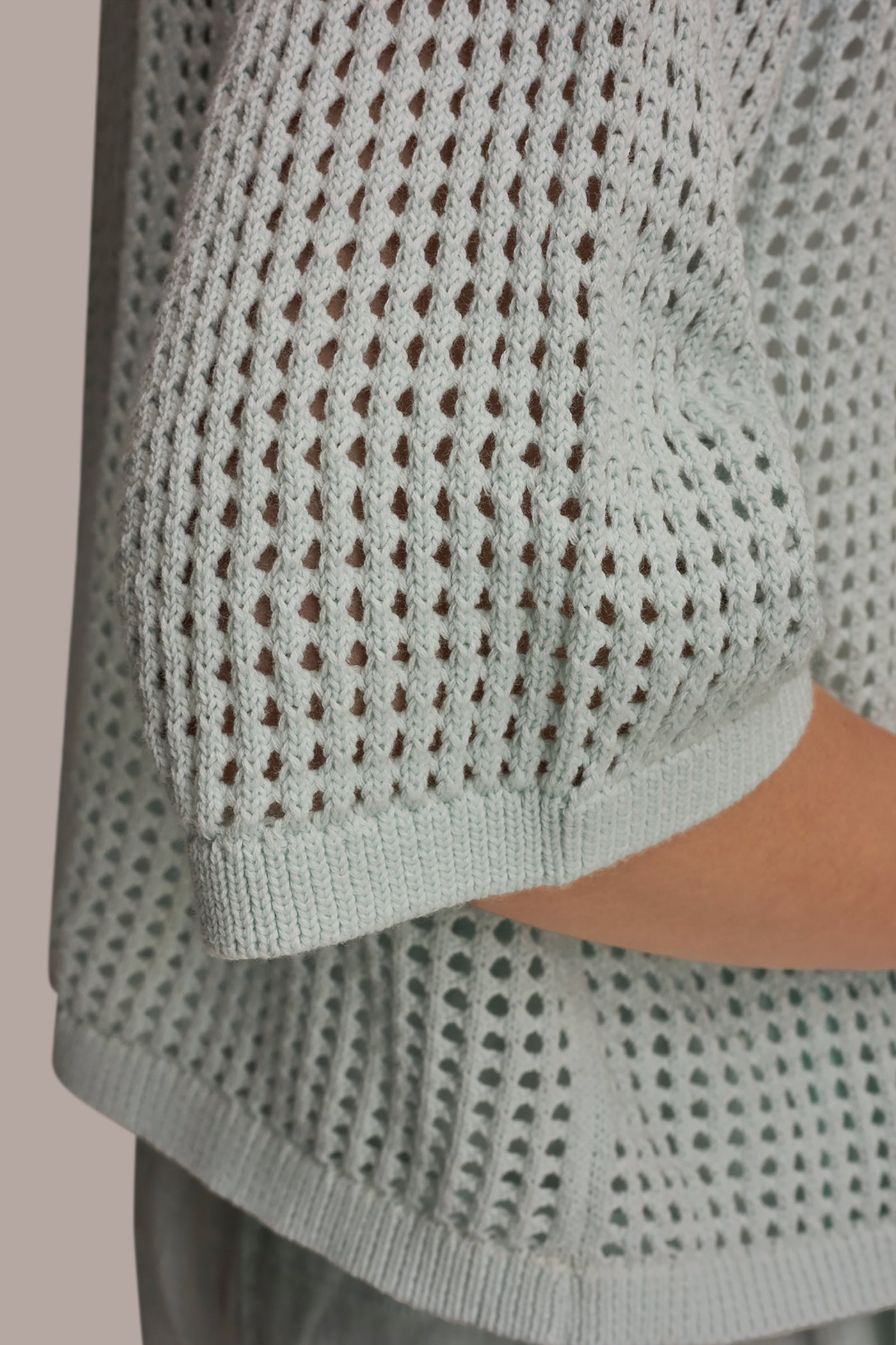 COTTON OPEN STITCH CARDIGAN VIEW 4 | Donna Karan Weekend