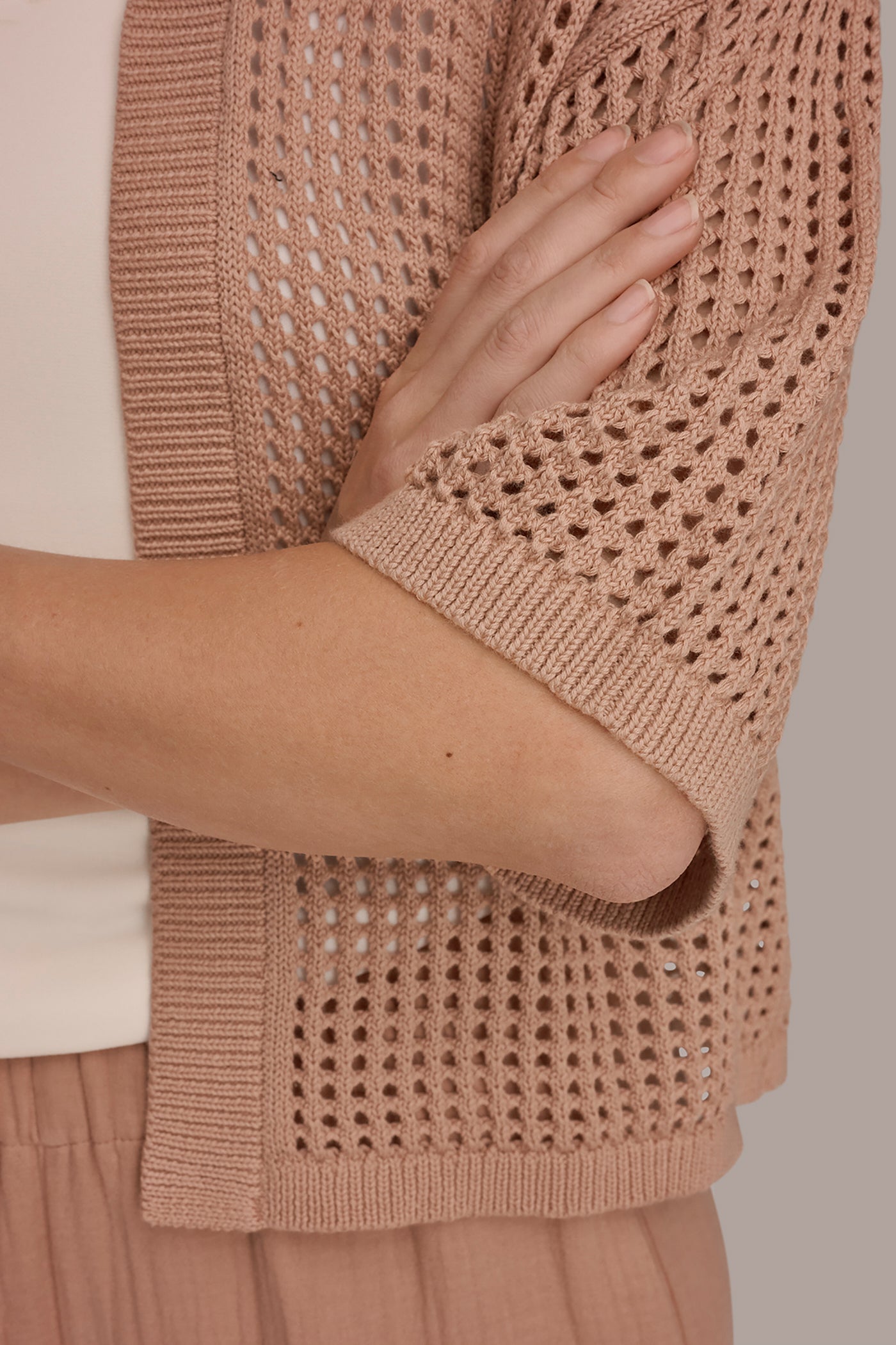 COTTON OPEN STITCH CARDIGAN VIEW 4 | Tops