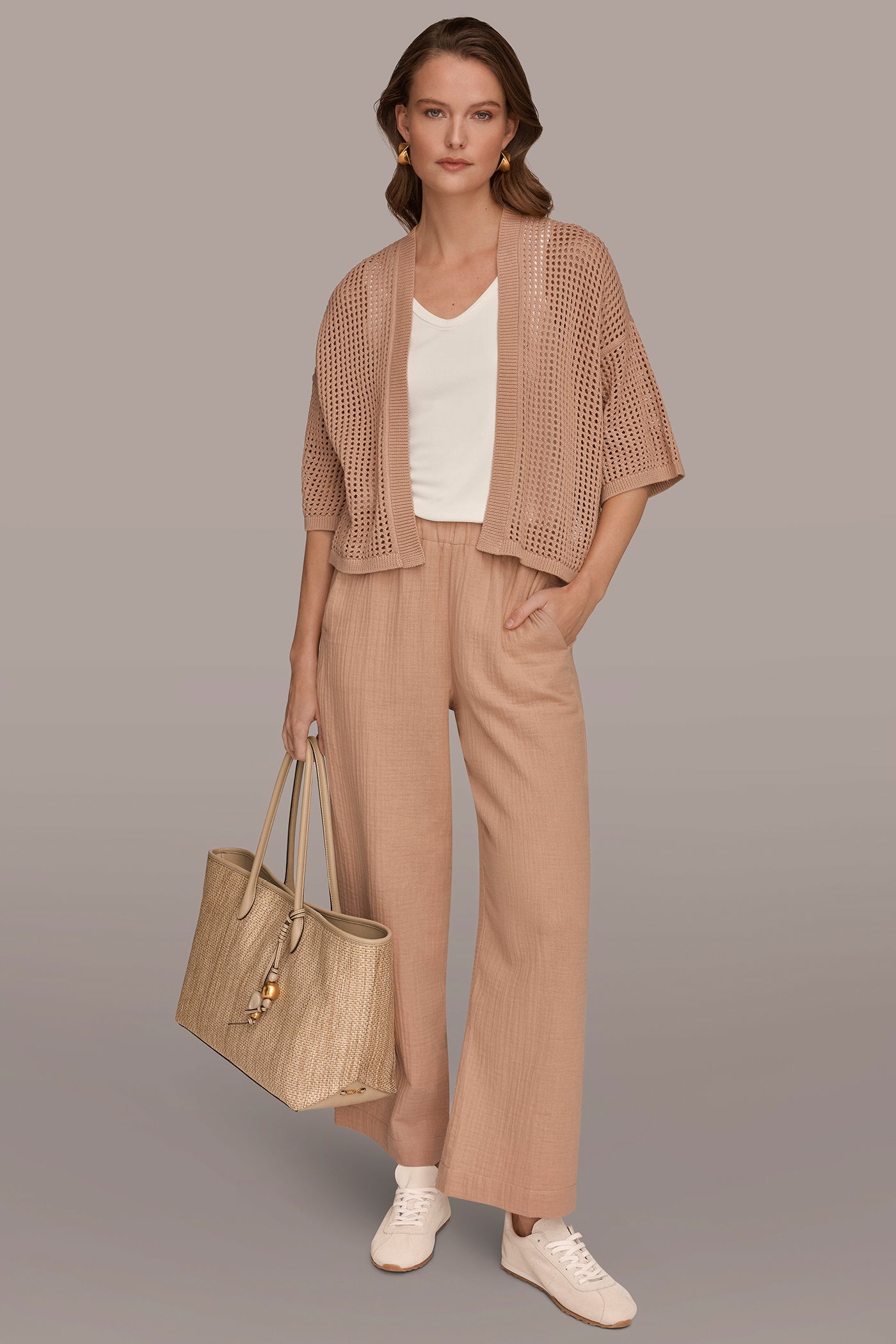 COTTON OPEN STITCH CARDIGAN VIEW 6 | Tops