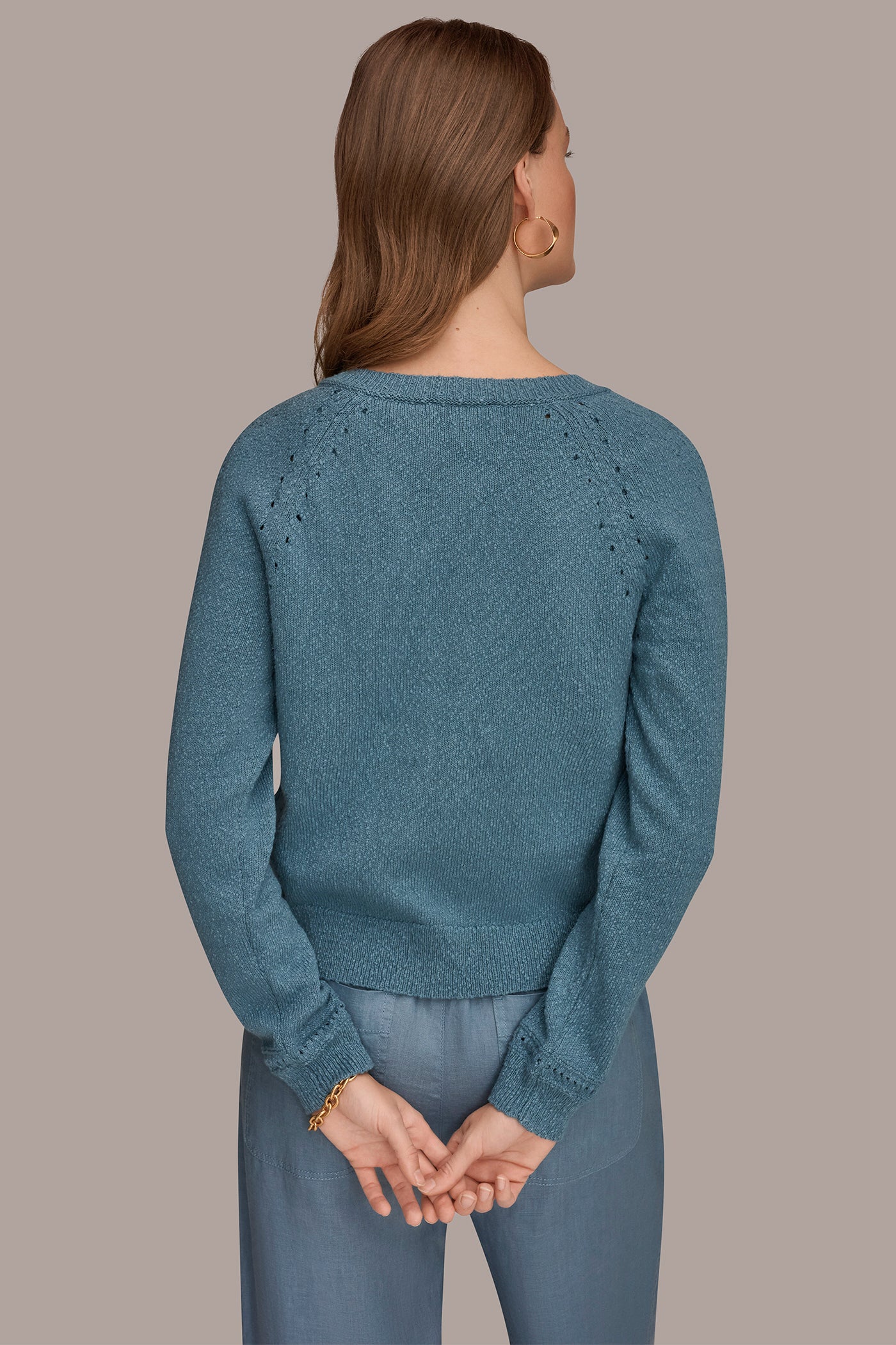 COTTON POINTELLE TRIM CARDIGAN | View 2 | Gifts