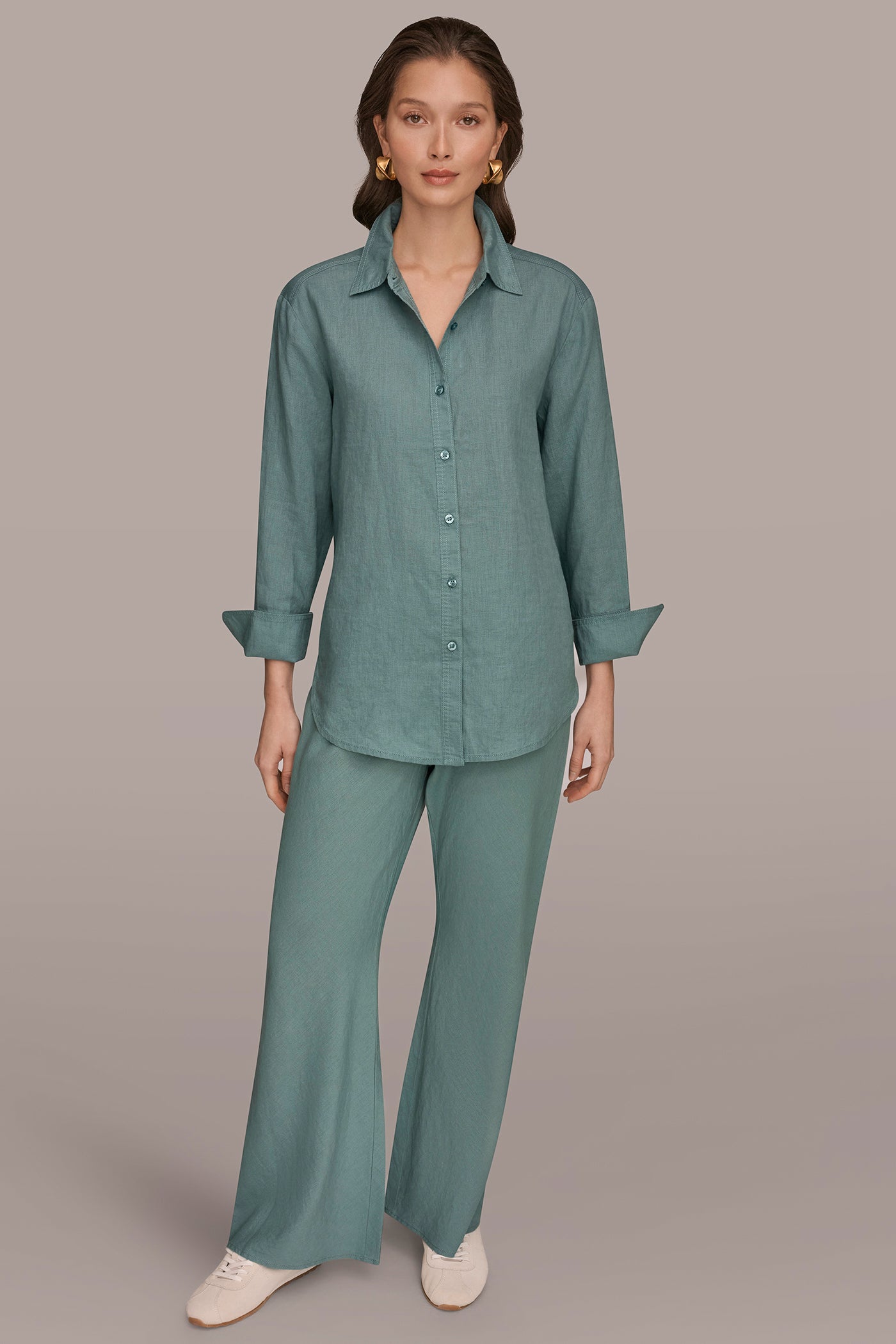 LINEN SHIRT VIEW 6 | Donna Karan Weekend Tops