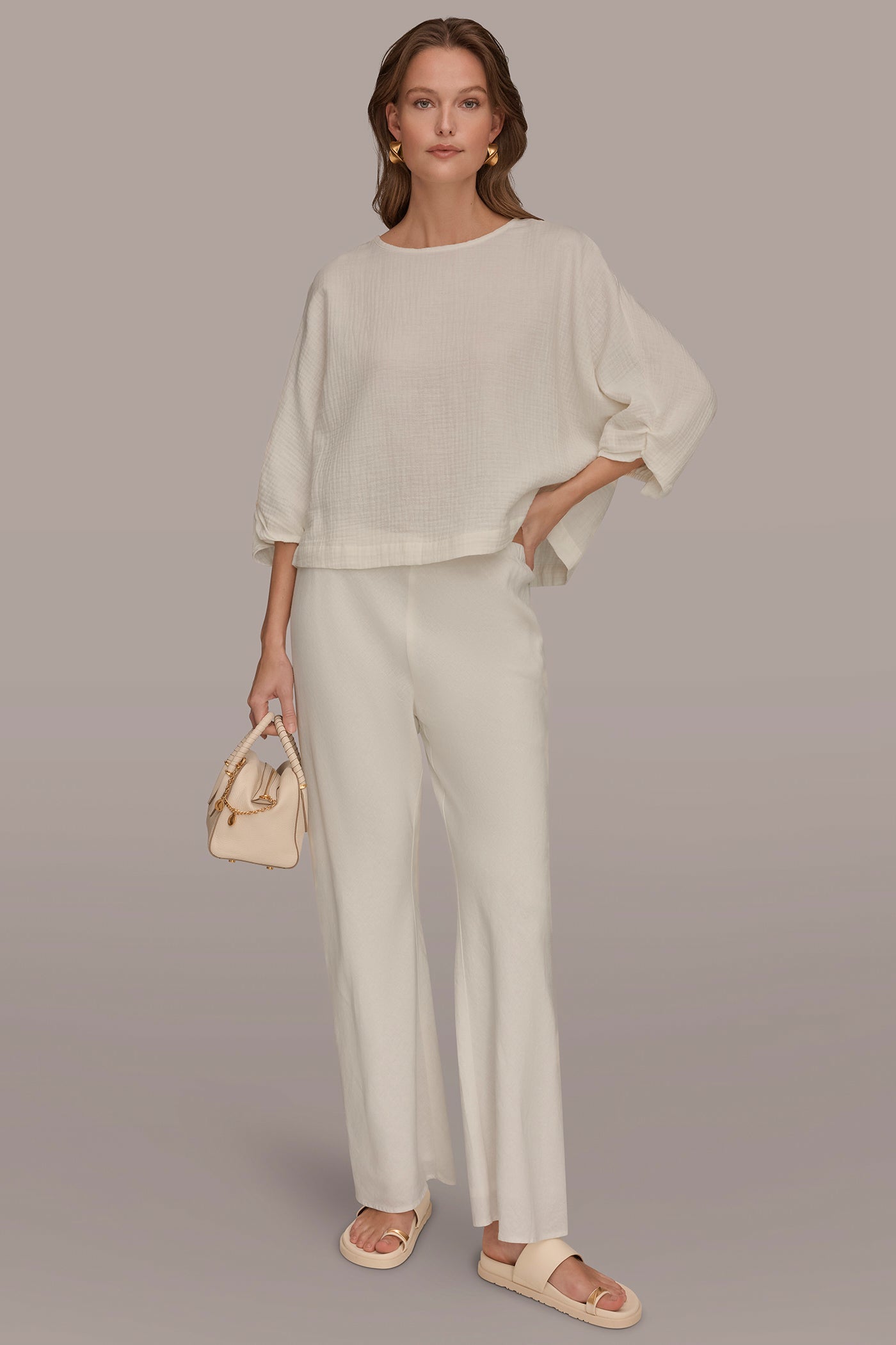 COTTON-GAUZE TWIST CUFF SLEEVE BLOUSE VIEW 6 | New clothing