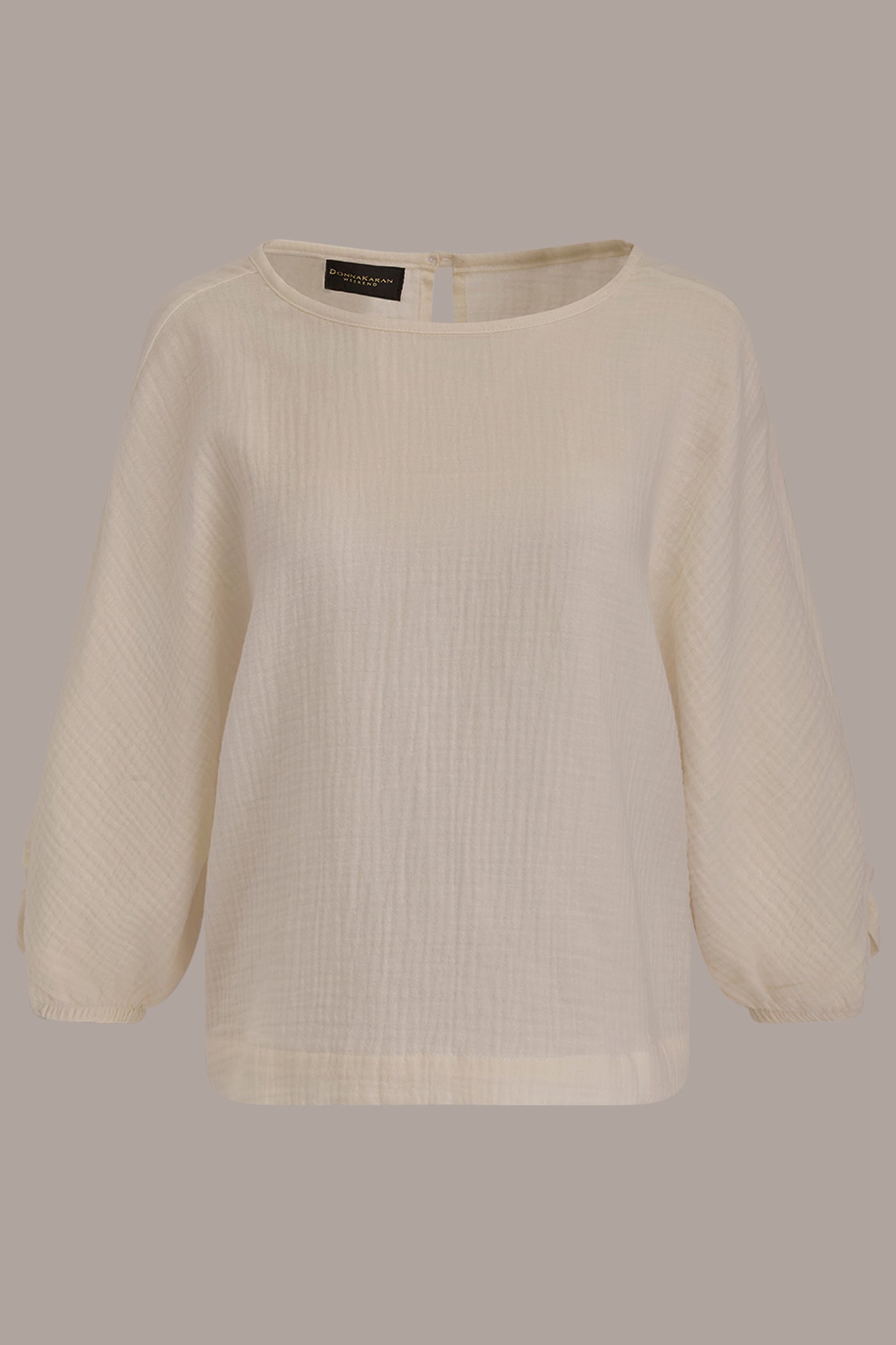 COTTON-GAUZE TWIST CUFF SLEEVE BLOUSE VIEW 8 | New clothing