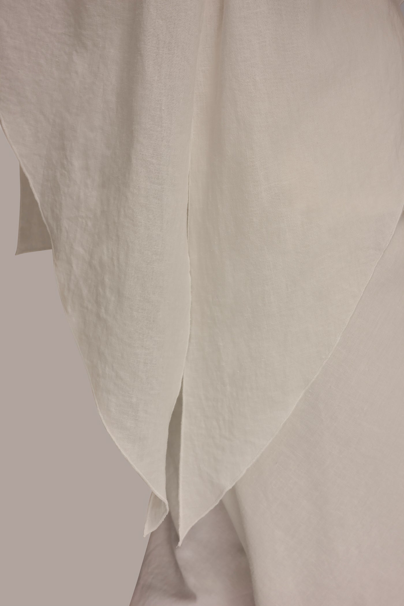 LINEN-BLEND WRAP-EFFECT OVERLAY BLOUSE VIEW 5 | Donna Karan Weekend Tops