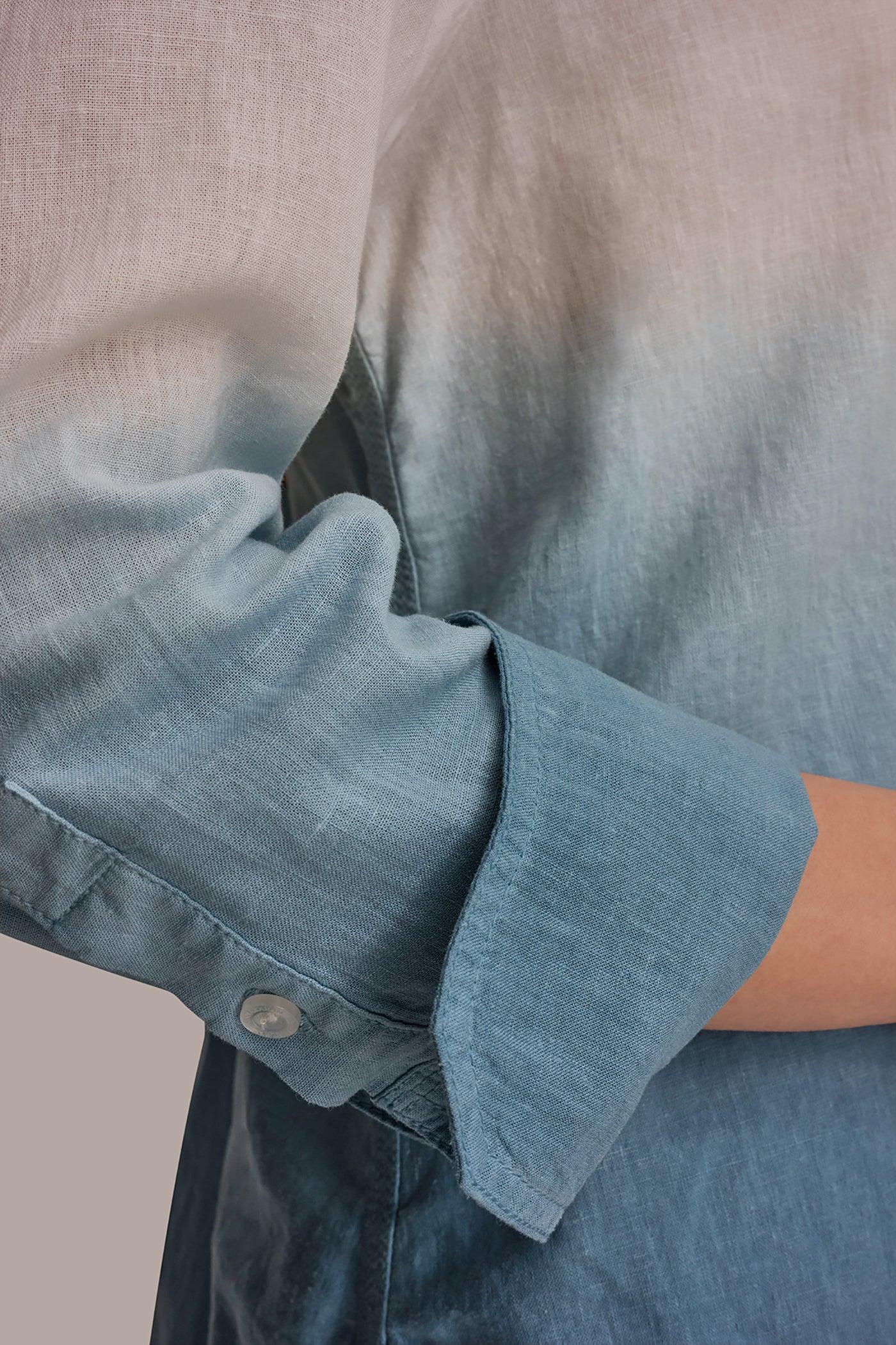 LINEN-BLEND DIP-DYED STRIPED SHIRT VIEW 5 | Tops