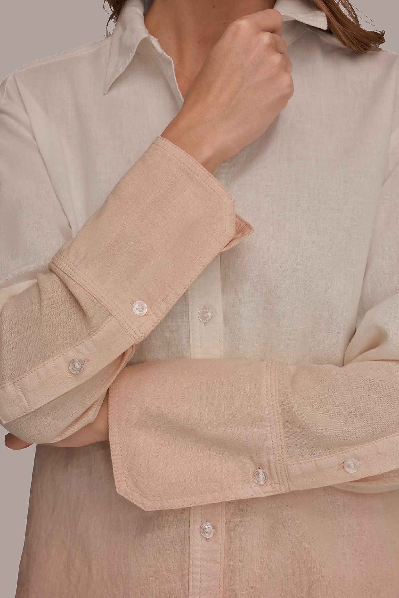 LINEN-BLEND DIP-DYED STRIPED SHIRT VIEW 5 | Tops