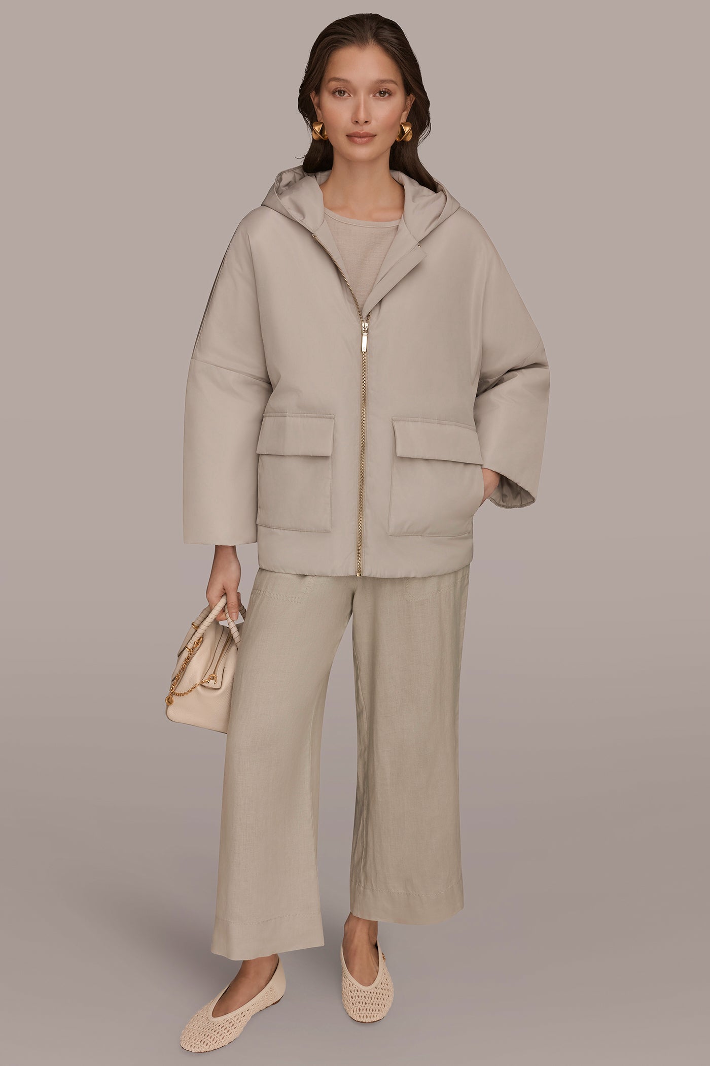 HOODED LIGHT QUILT JACKET VIEW 8 | Donna Karan Weekend