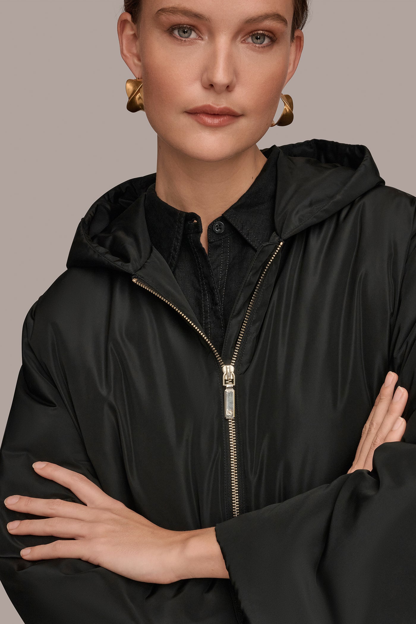 HOODED LIGHT QUILT JACKET VIEW 4 | Donna Karan Weekend
