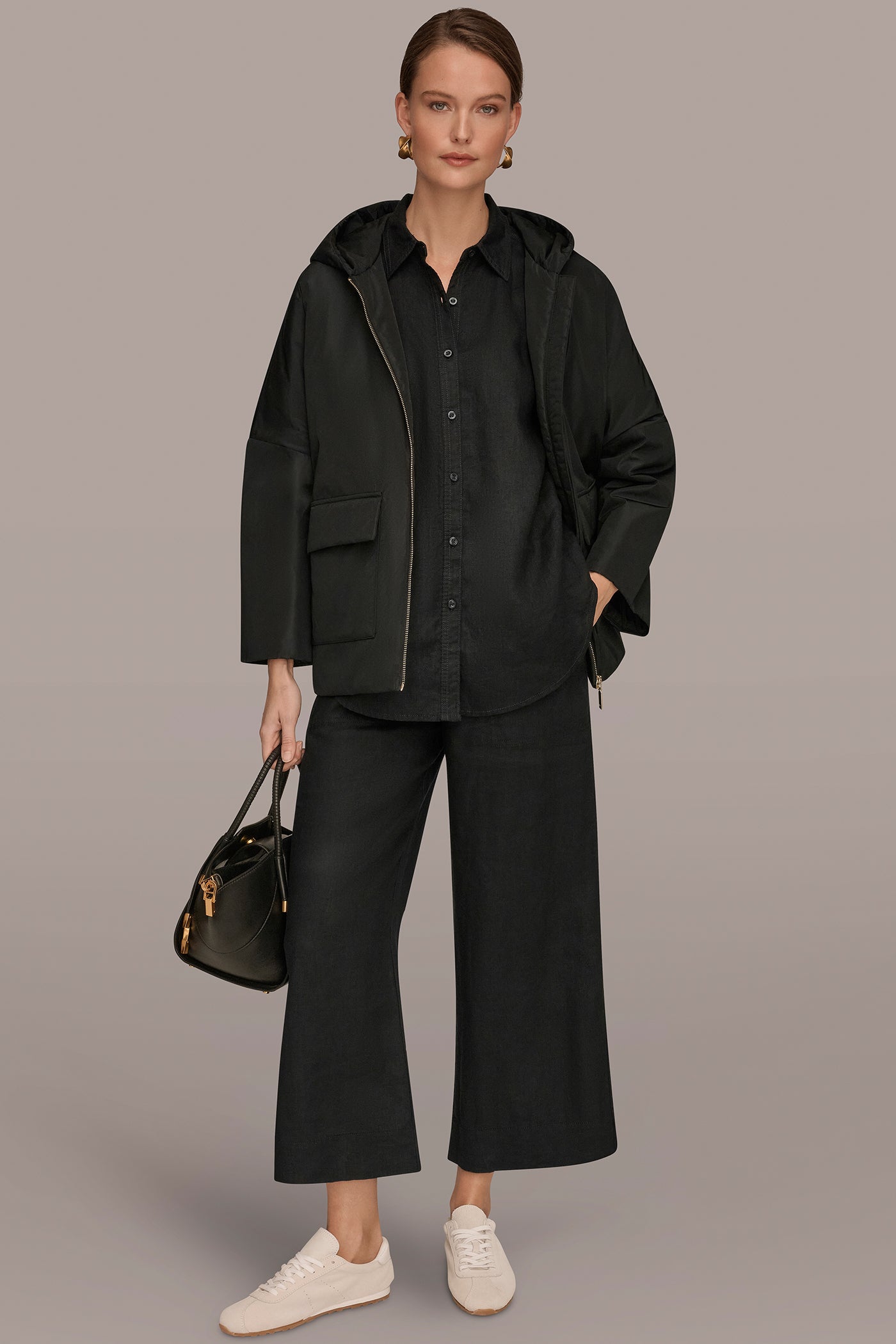 HOODED LIGHT QUILT JACKET VIEW 6 | Donna Karan Weekend