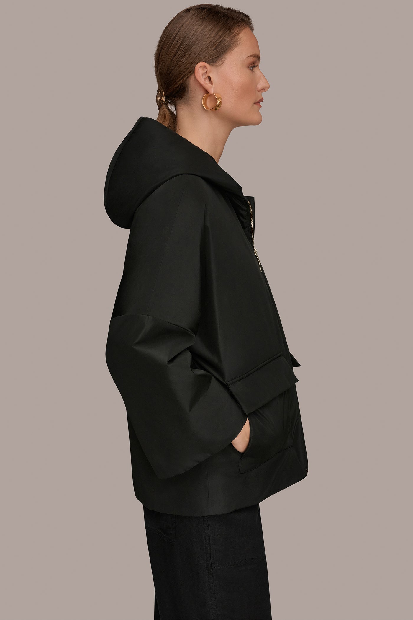 HOODED LIGHT QUILT JACKET | View 2 | Donna Karan Weekend