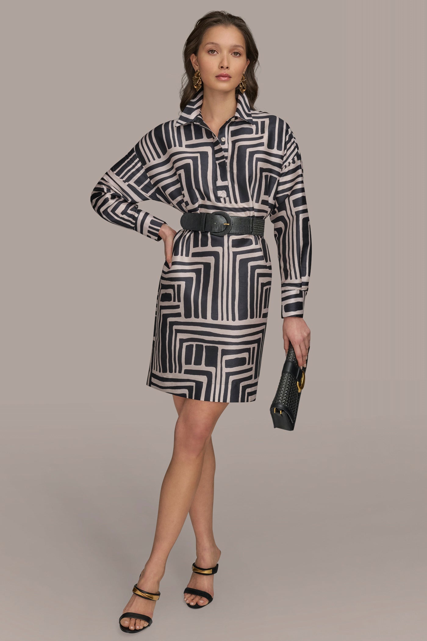 BELTED PRINTED SHIRT DRESS VIEW 4 | New Arrivals