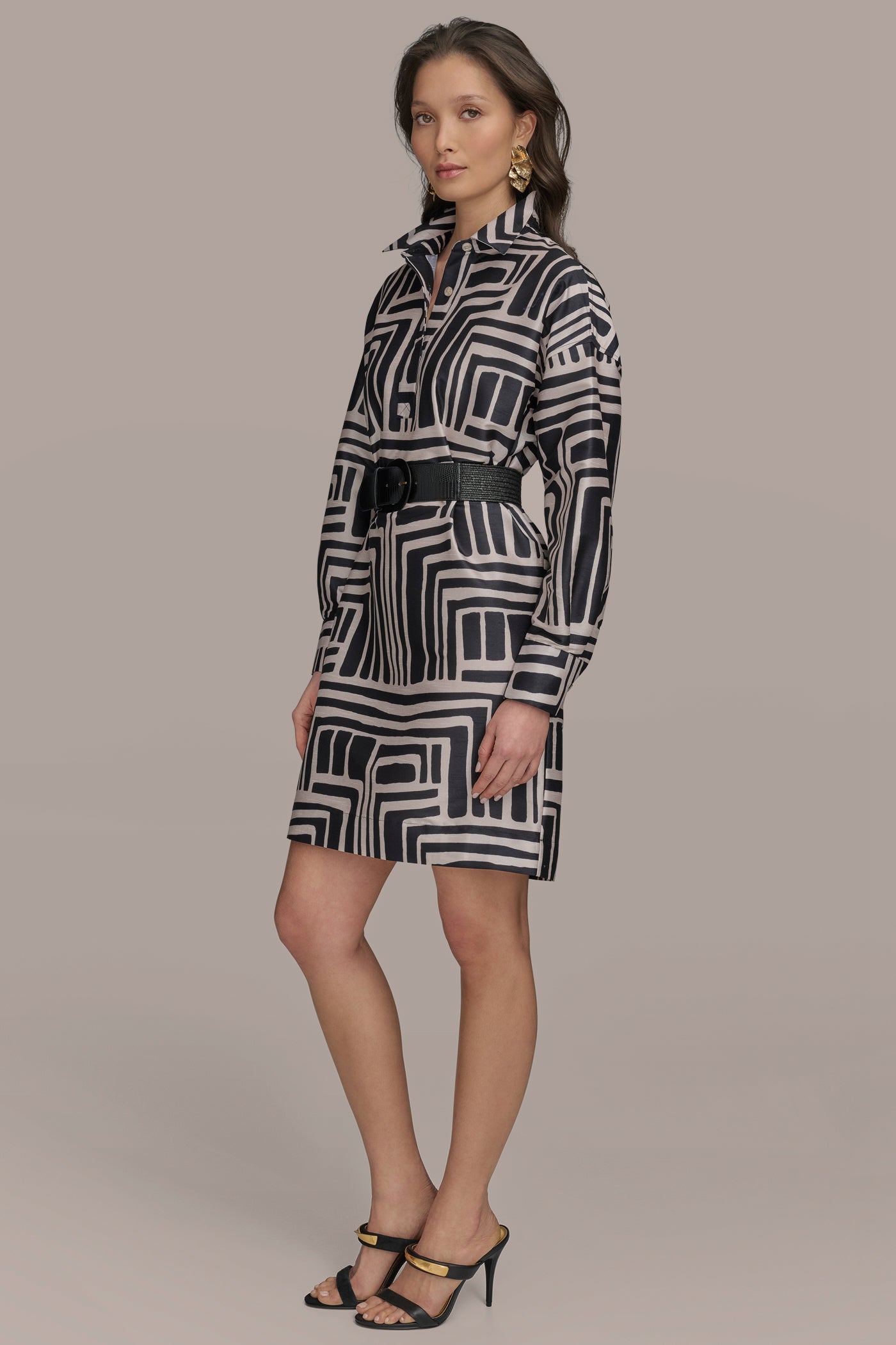 BELTED PRINTED SHIRT DRESS VIEW 3 | New Arrivals