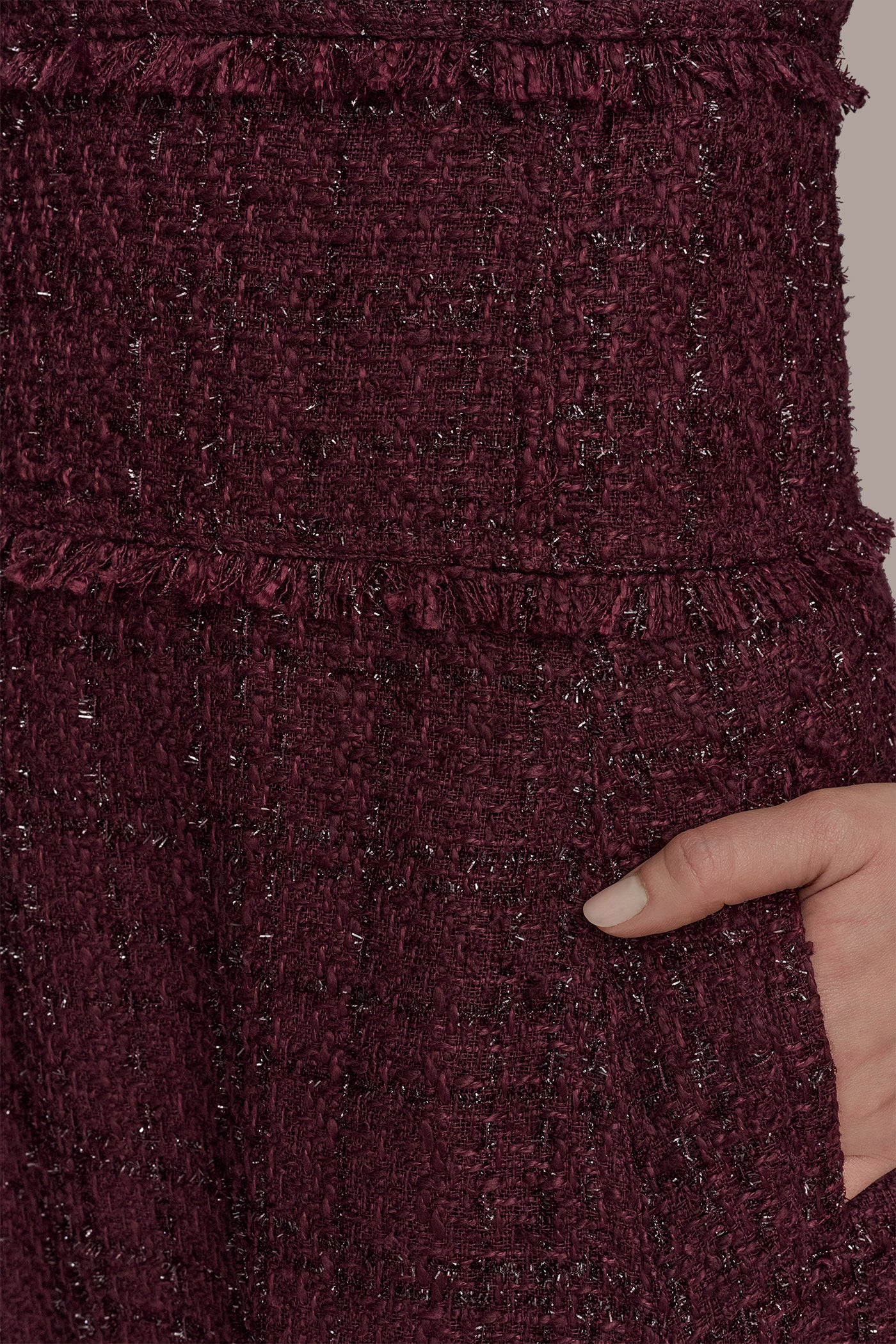 FRAYED TWEED MIDI DRESS VIEW 9 | Essential Dresses