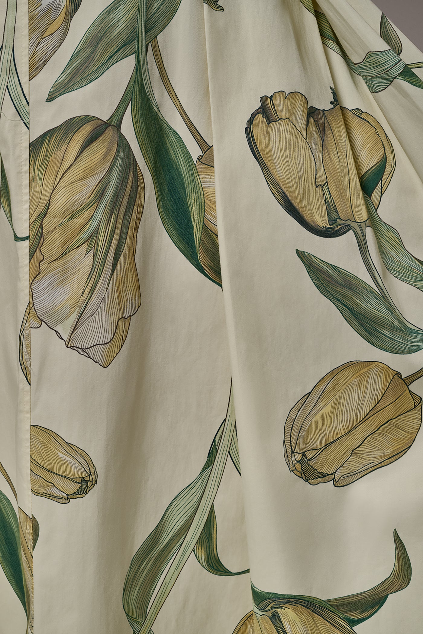 COTTON-SATEEN PRINTED MIDI A-LINE DRESS VIEW 15 | Essential Dresses