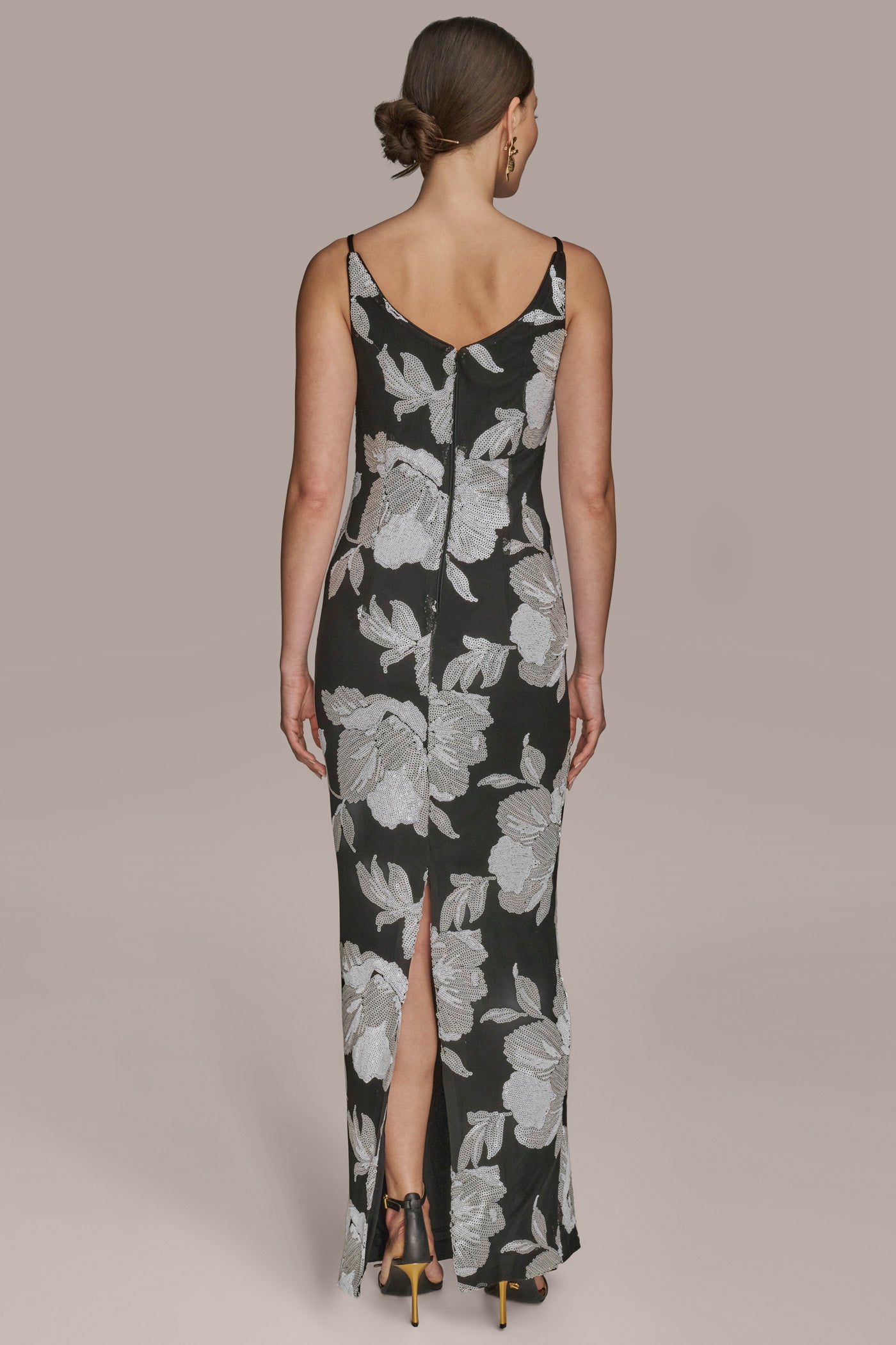 FLORAL SEQUIN MESH GOWN | View 2 | Dresses & Jumpsuits