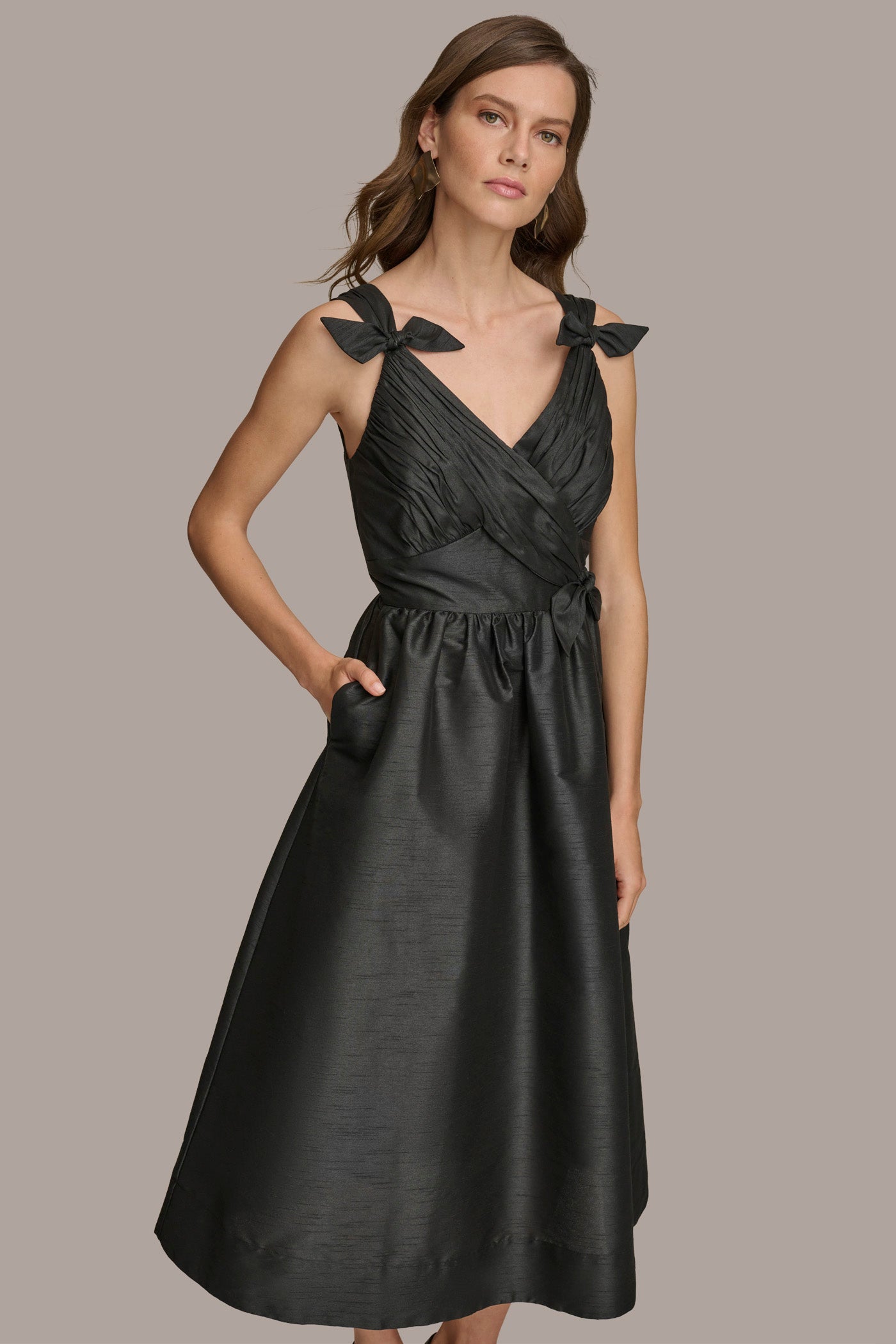 A LINE DRESS WITH BOWS VIEW 5 | Black Dresses