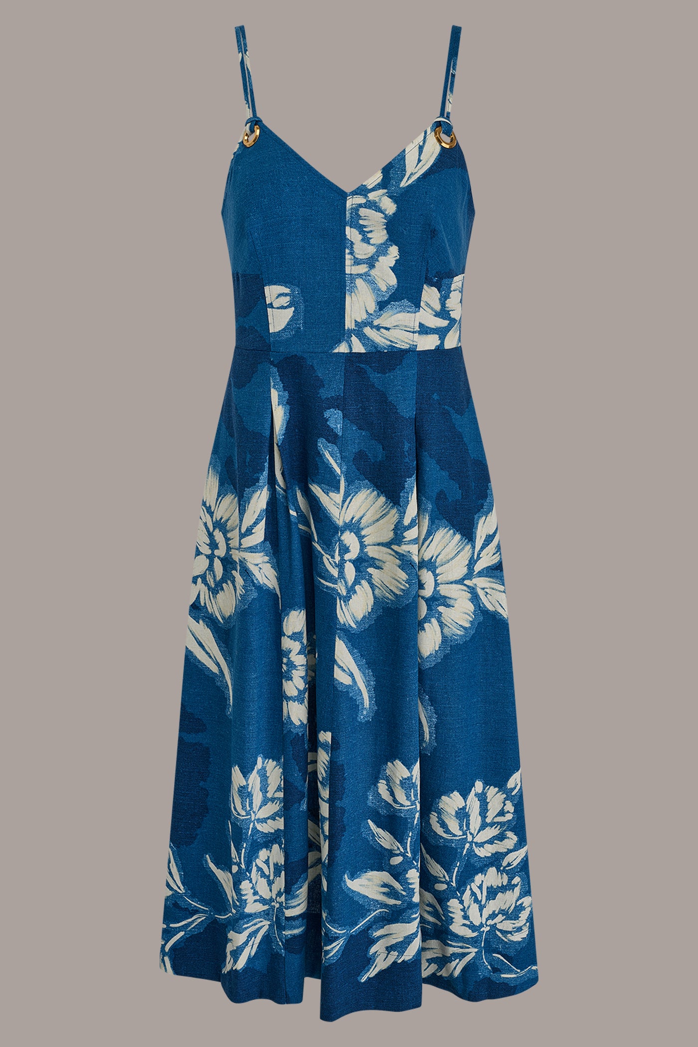 Donna Karan Women's Sleeveless Linen Blend Midi Dress - Blue - Casual dresses Donna Karan Women's Sleeveless Linen Blend Midi Dress - Blue - Casual dresses