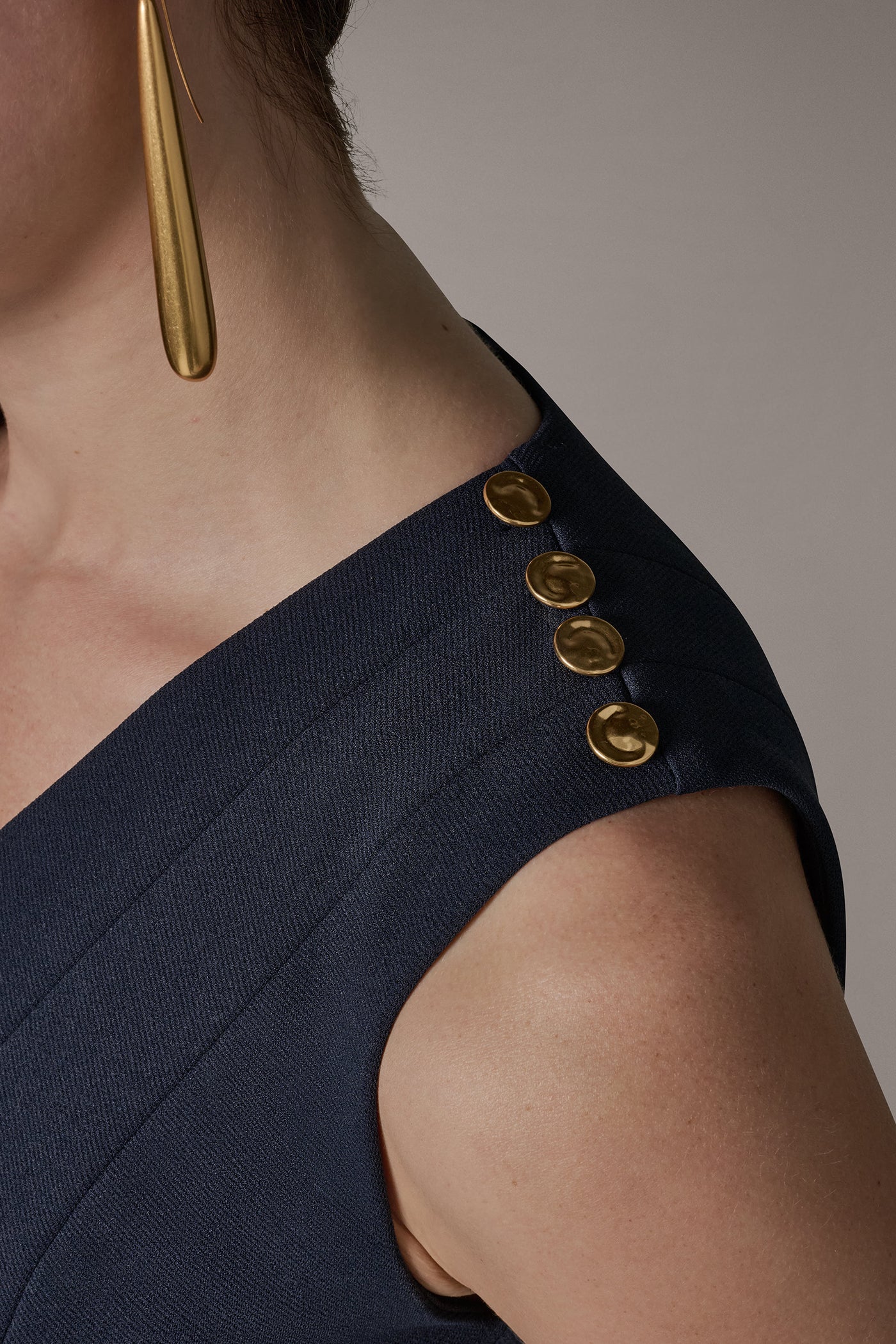 SLEEVELESS BUTTON MIDI FIT AND FLARE DRESS VIEW 6 | New Dresses