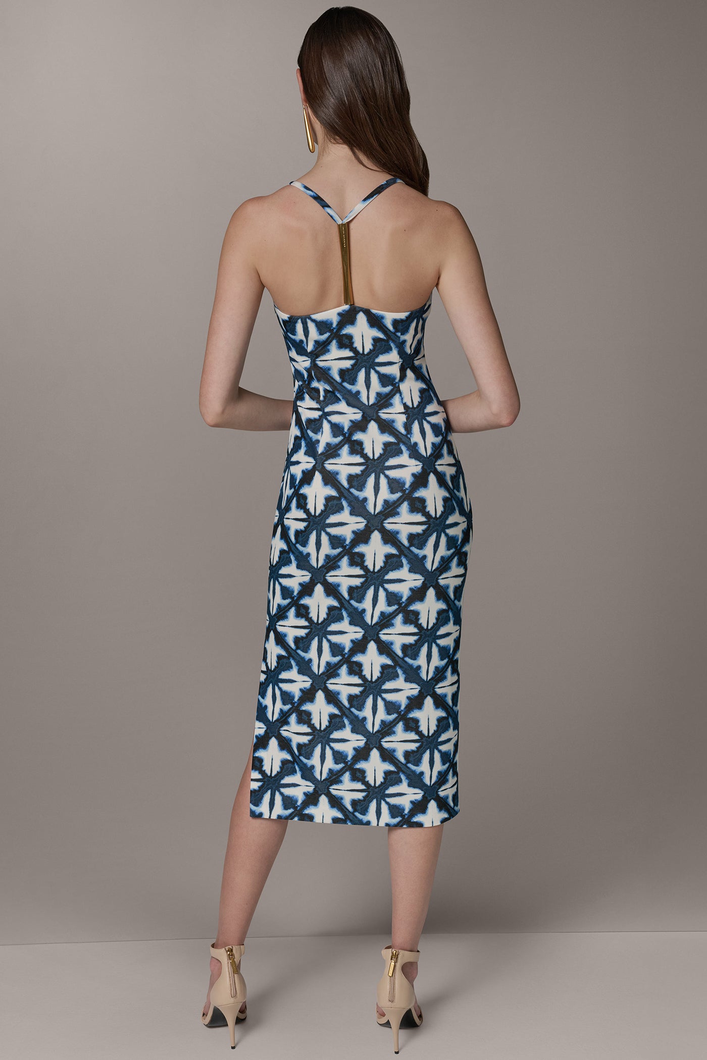 SLEEVELESS MIDI HALTER DRESS VIEW 3 | Dresses & Jumpsuits