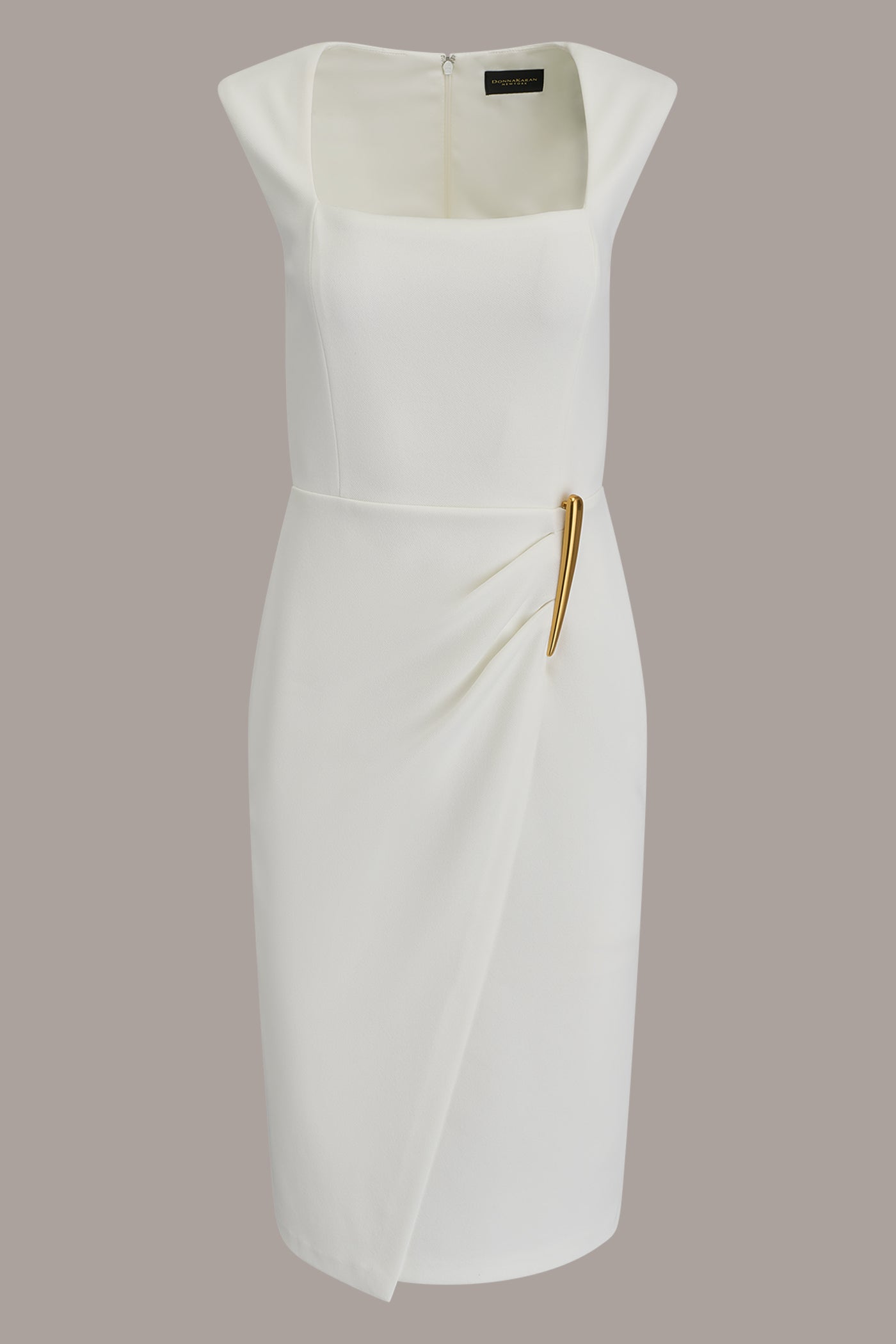 SLEEVELESS WRAP-EFFECT MIDI DRESS VIEW 7
