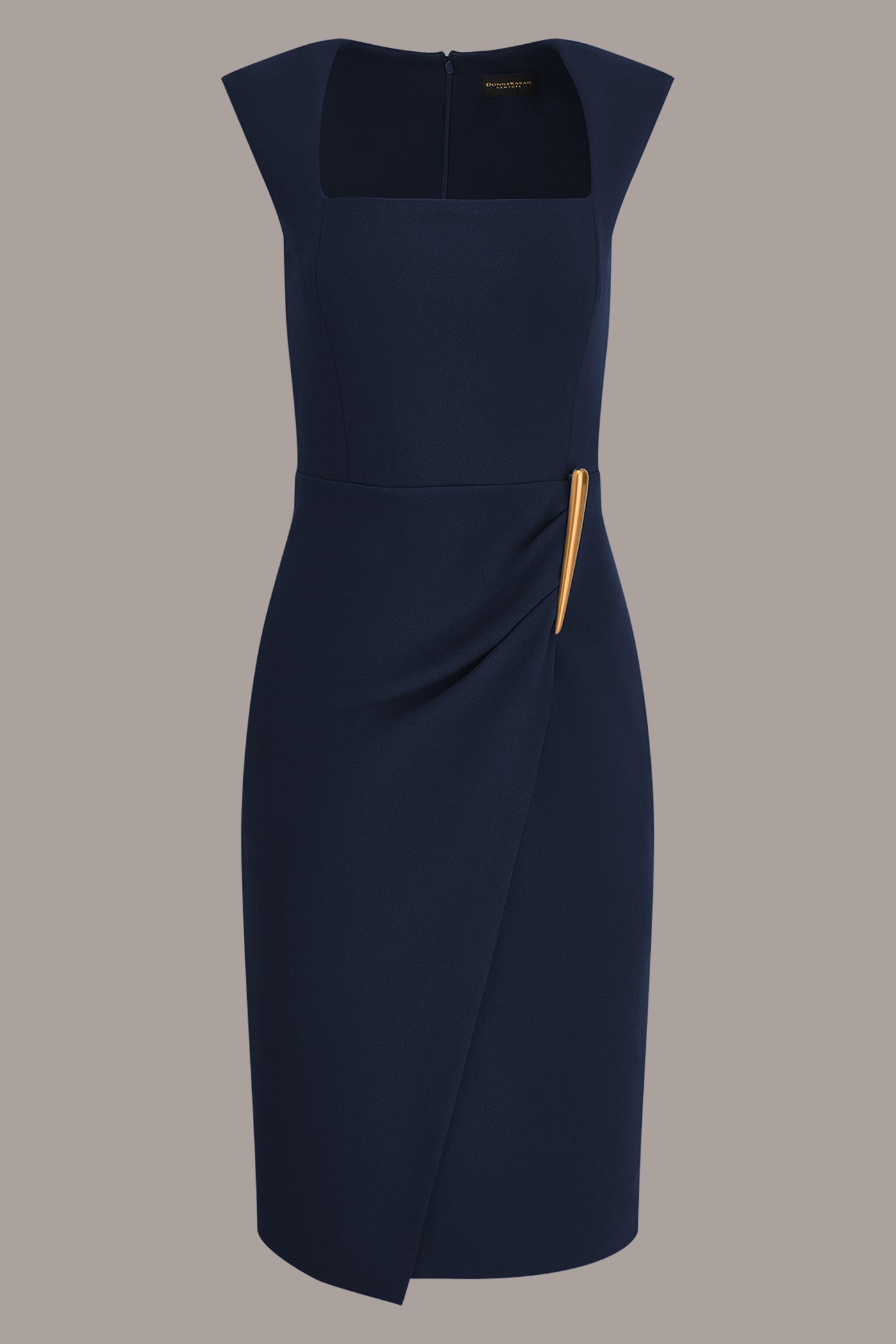 SLEEVELESS WRAP-EFFECT MIDI DRESS VIEW 8 | Cocktail & Party