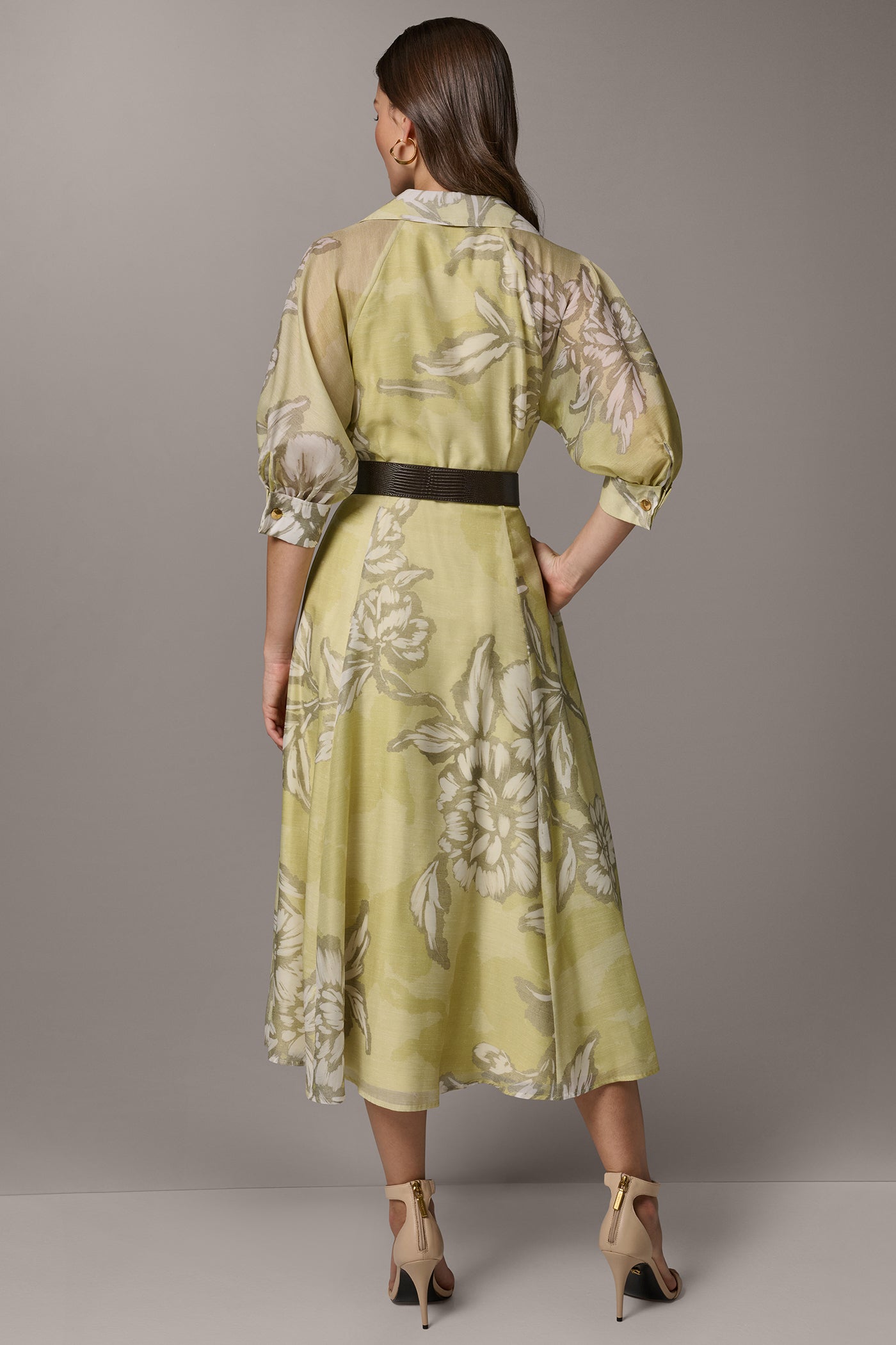 Donna Karan Belted Floral Print Shirtdress - Smmr Citro