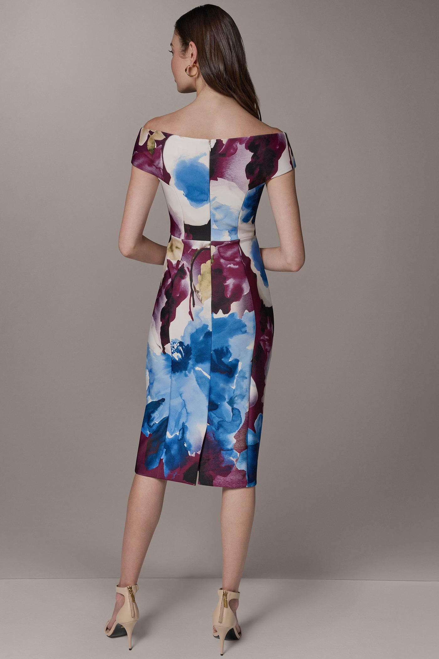 OFF THE SHOULDER MIDI SHEATH DRESS VIEW 3 | Cocktail & Party