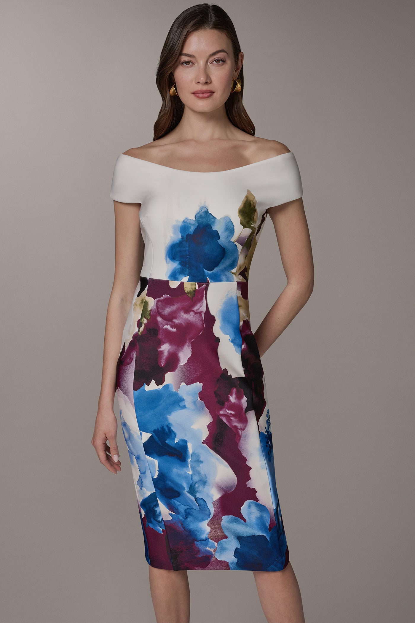 OFF THE SHOULDER MIDI SHEATH DRESS VIEW 7 | Cocktail & Party