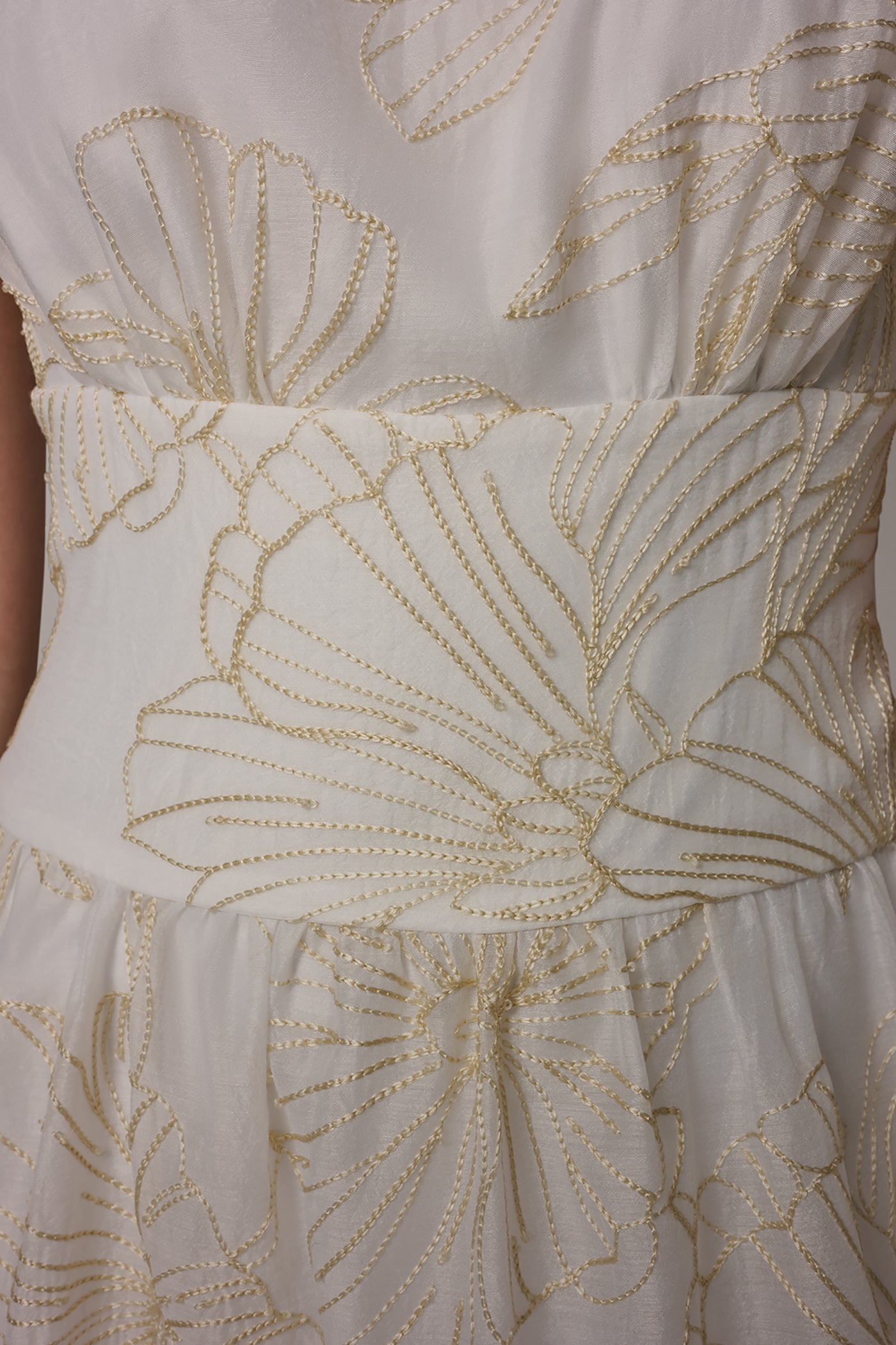 Embroidered Tie-Back A-Line Midi Dress VIEW 7 | Essential Dresses