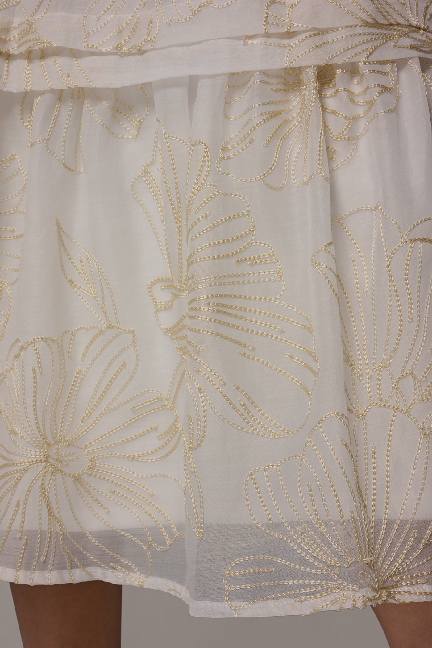 Embroidered Tie-Back A-Line Midi Dress VIEW 9 | Essential Dresses