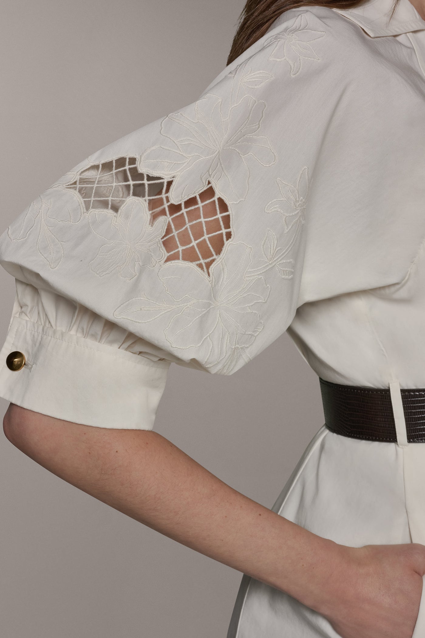 PUFF SLEEVE MIDI SHIRT DRESS VIEW 6 | Essential Dresses