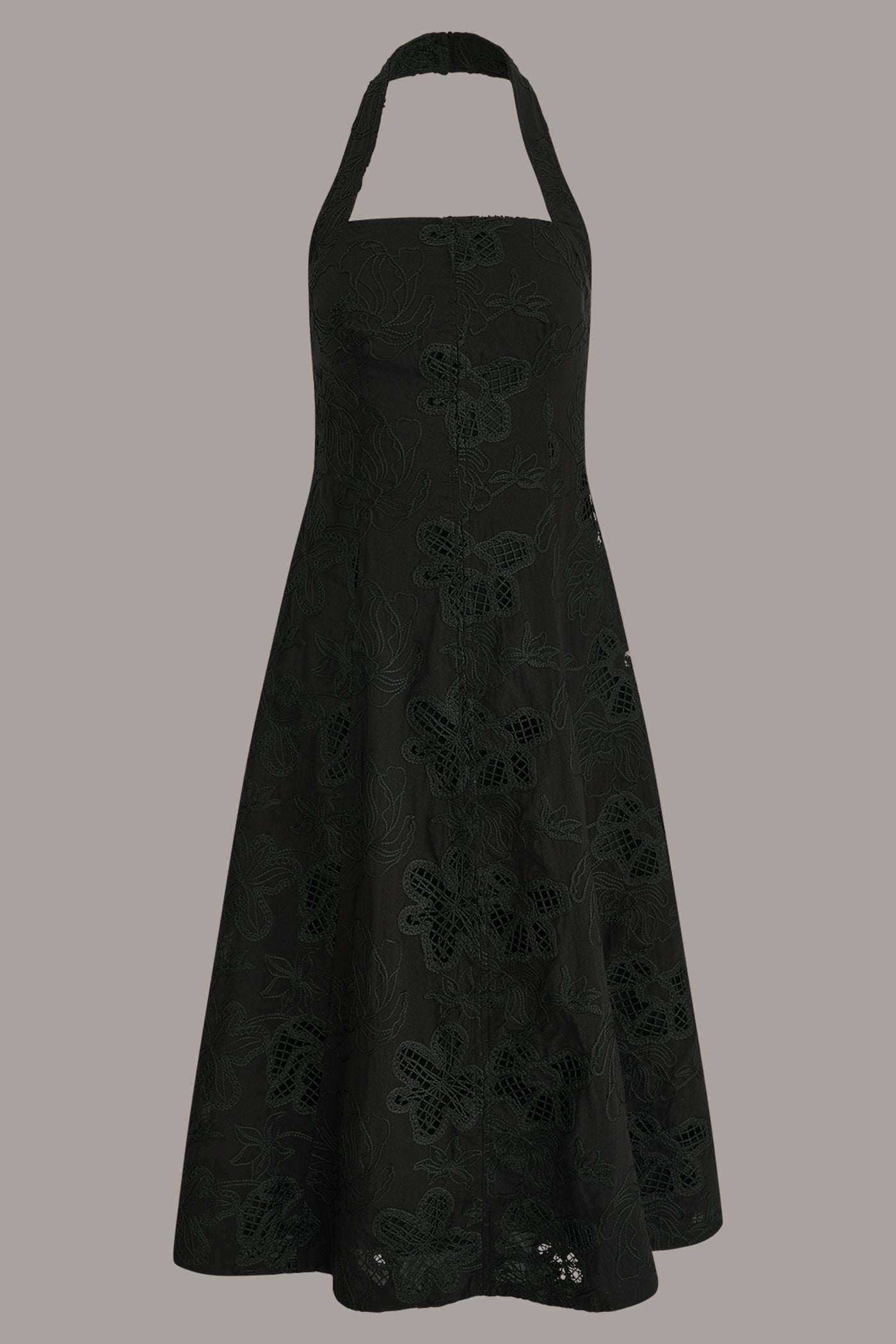 SLEEVELESS SWEETHEART MIDI HALTER DRESS VIEW 9 | Cocktail & Party