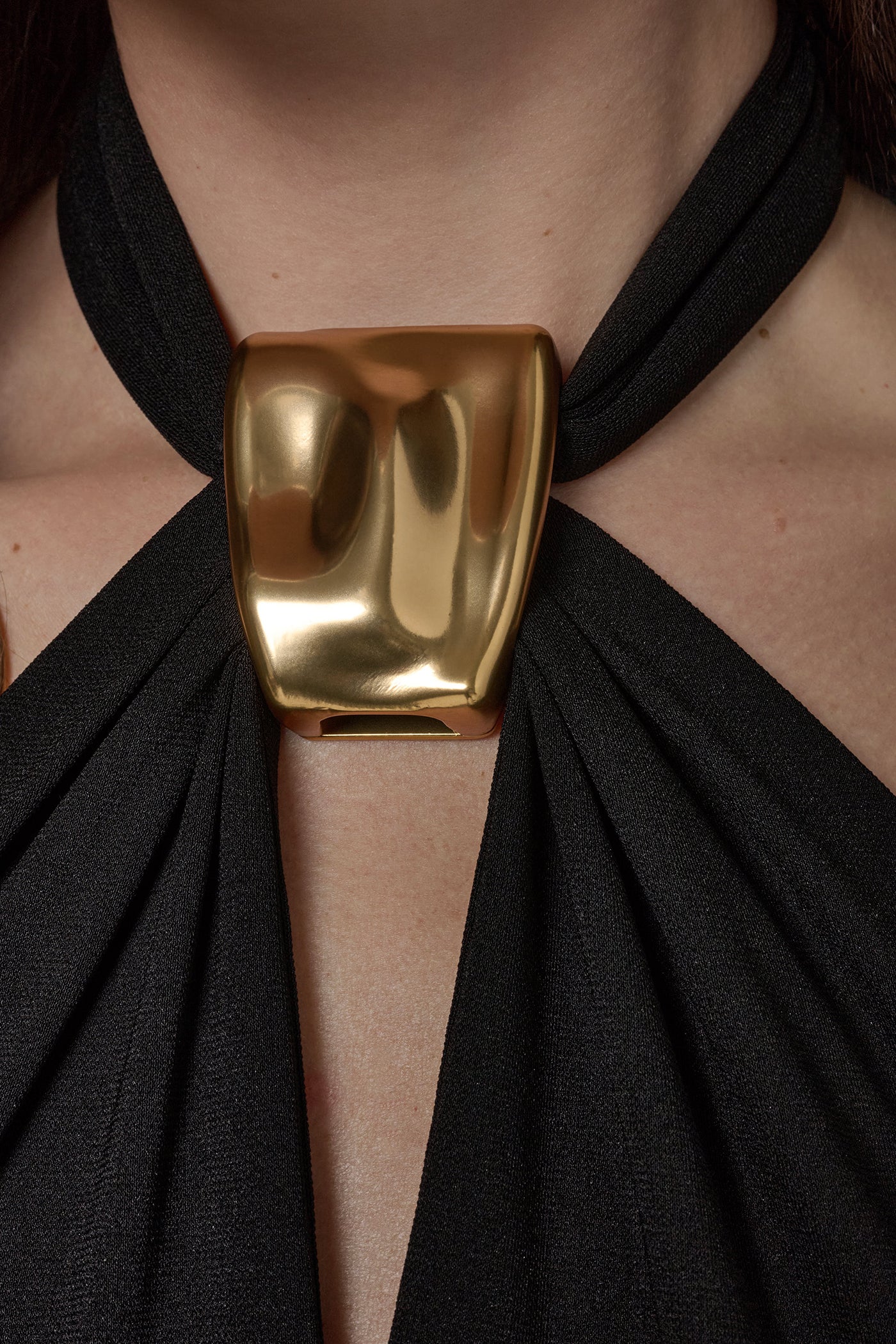 SLEEVELESS MIDI A-LINE HALTER DRESS VIEW 6 | Black Dresses