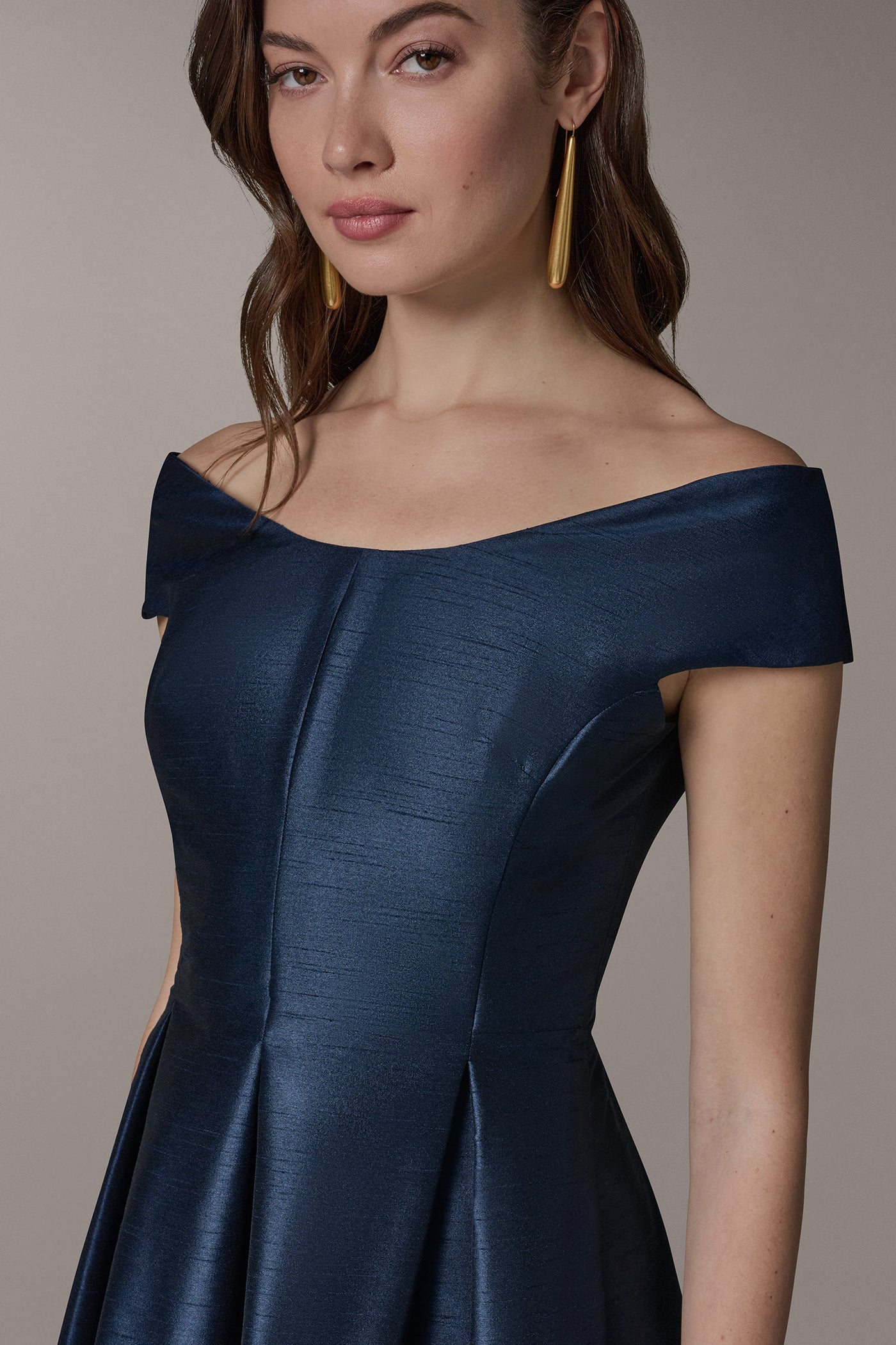 OFF THE SHOULDER MIDI FIT AND FLARE DRESS VIEW 4 | New Dresses