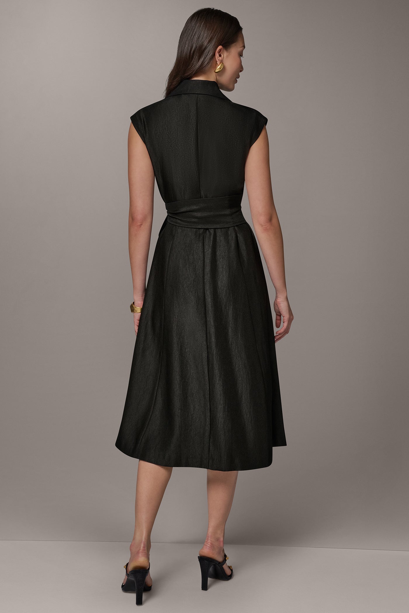 MIDI A-LINE SHIRT DRESS VIEW 3