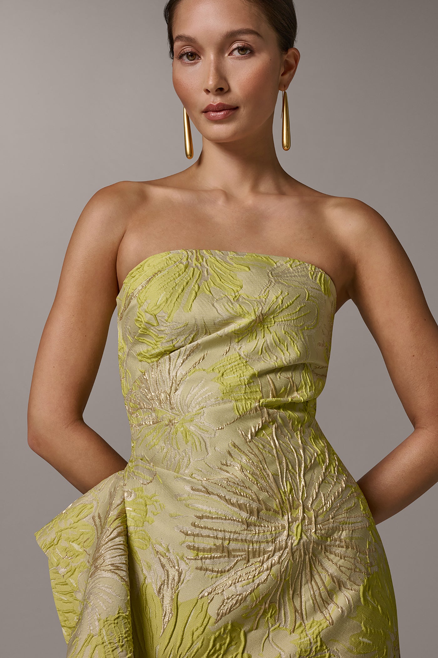 STRAPLESS SIDE RUFFLE GOWN VIEW 4 | Dresses & Jumpsuits