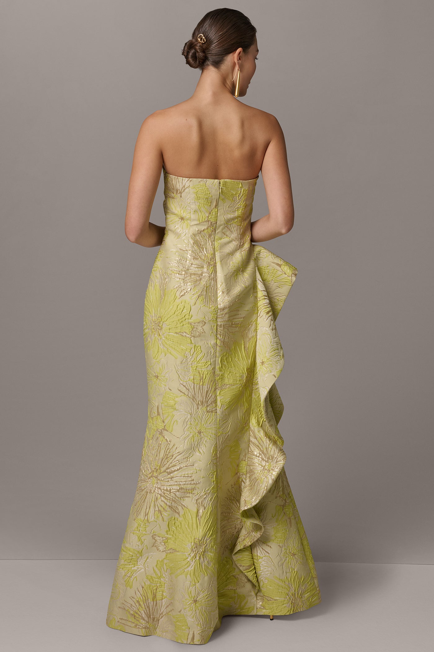 STRAPLESS SIDE RUFFLE GOWN | View 2 | Dresses & Jumpsuits