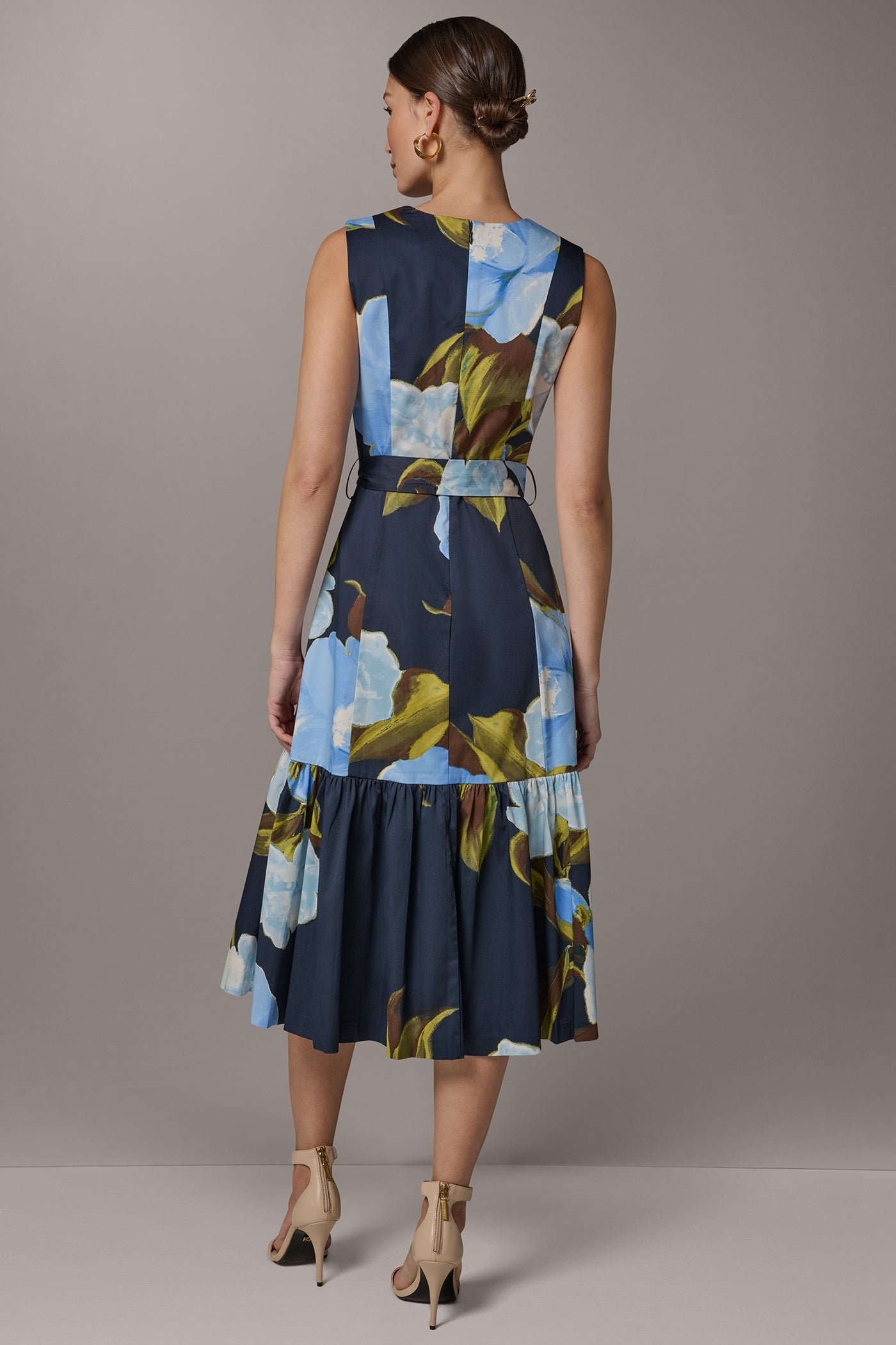 donna karan a line wrap dress Donna Karan Women's A-Line Halter Midi Dress - Taffeta Blue