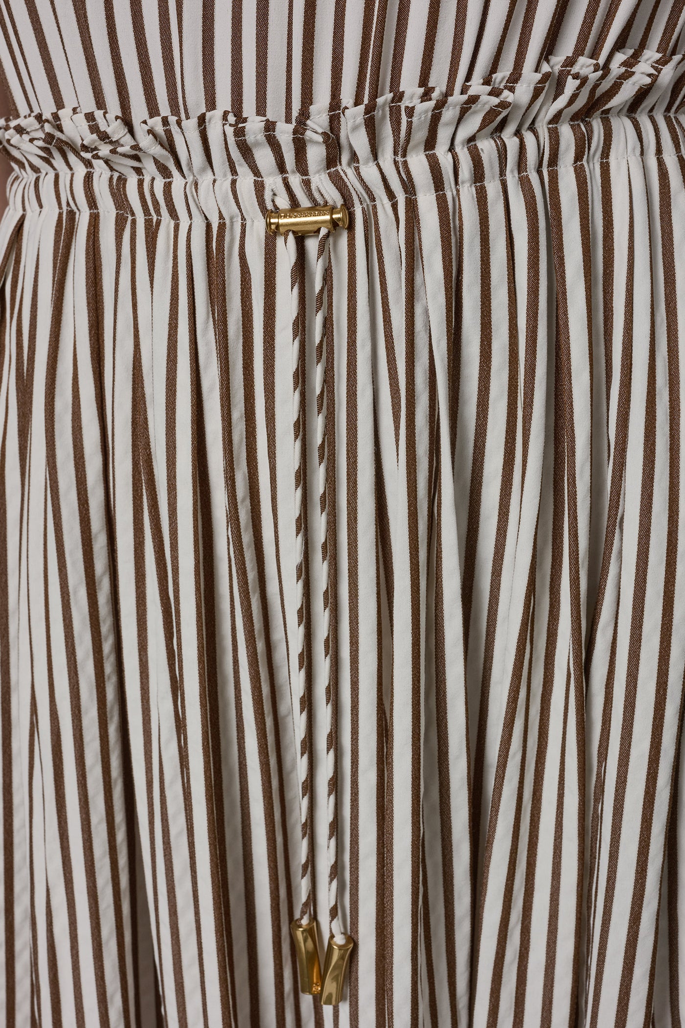 SLEEVELESS DRAWSTRING WAIST MIDI HALTER DRESS VIEW 5