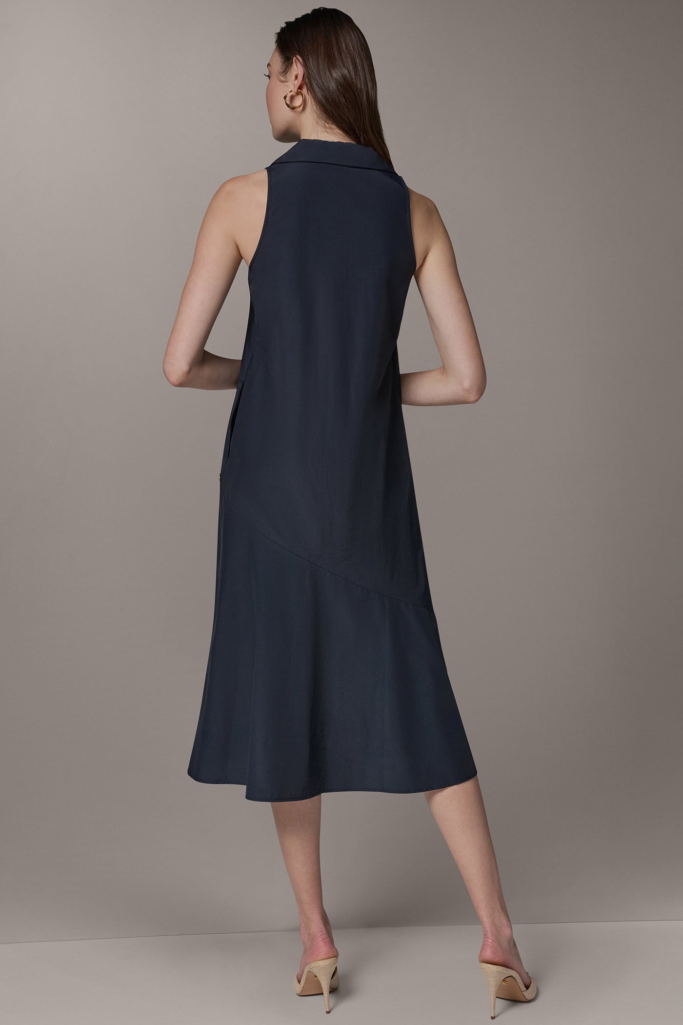 SLEEVELESS V-NECK MIDI DRESS VIEW 3