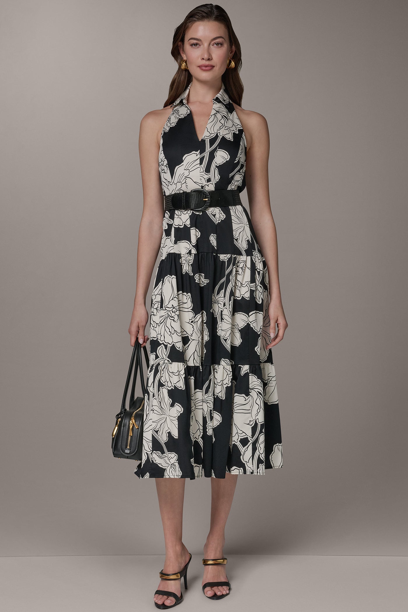 SLEEVELESS MIDI HALTER SHIRT DRESS | View 1 | New Dresses