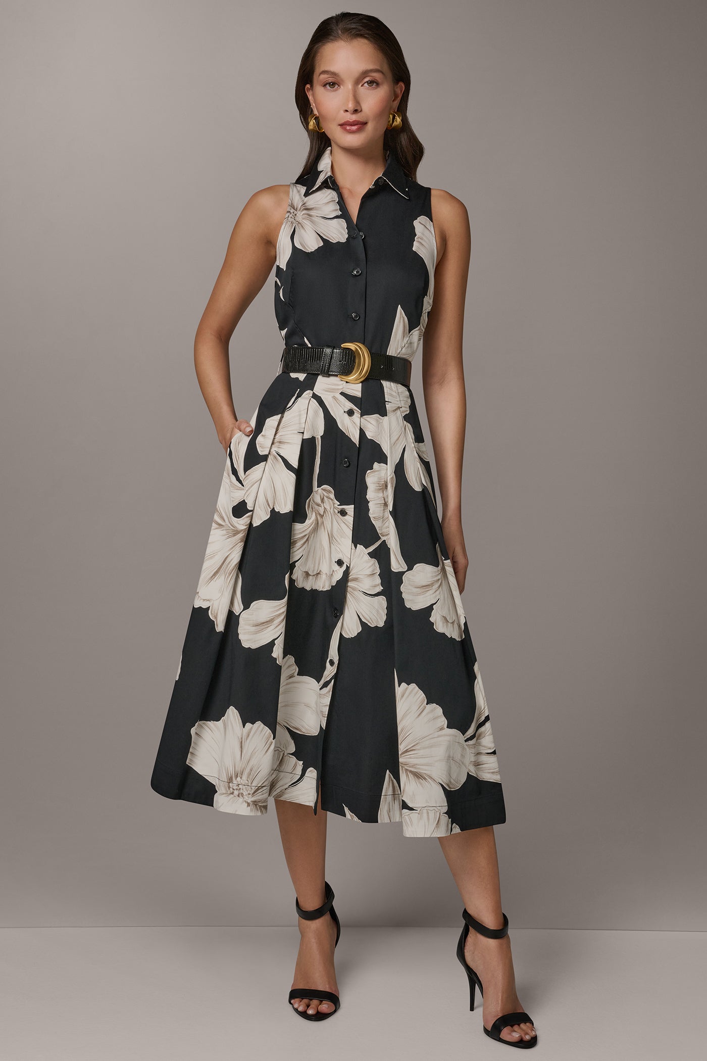 SLEEVELESS MIDI SHIRT DRESS VIEW 8 | Select Dresses